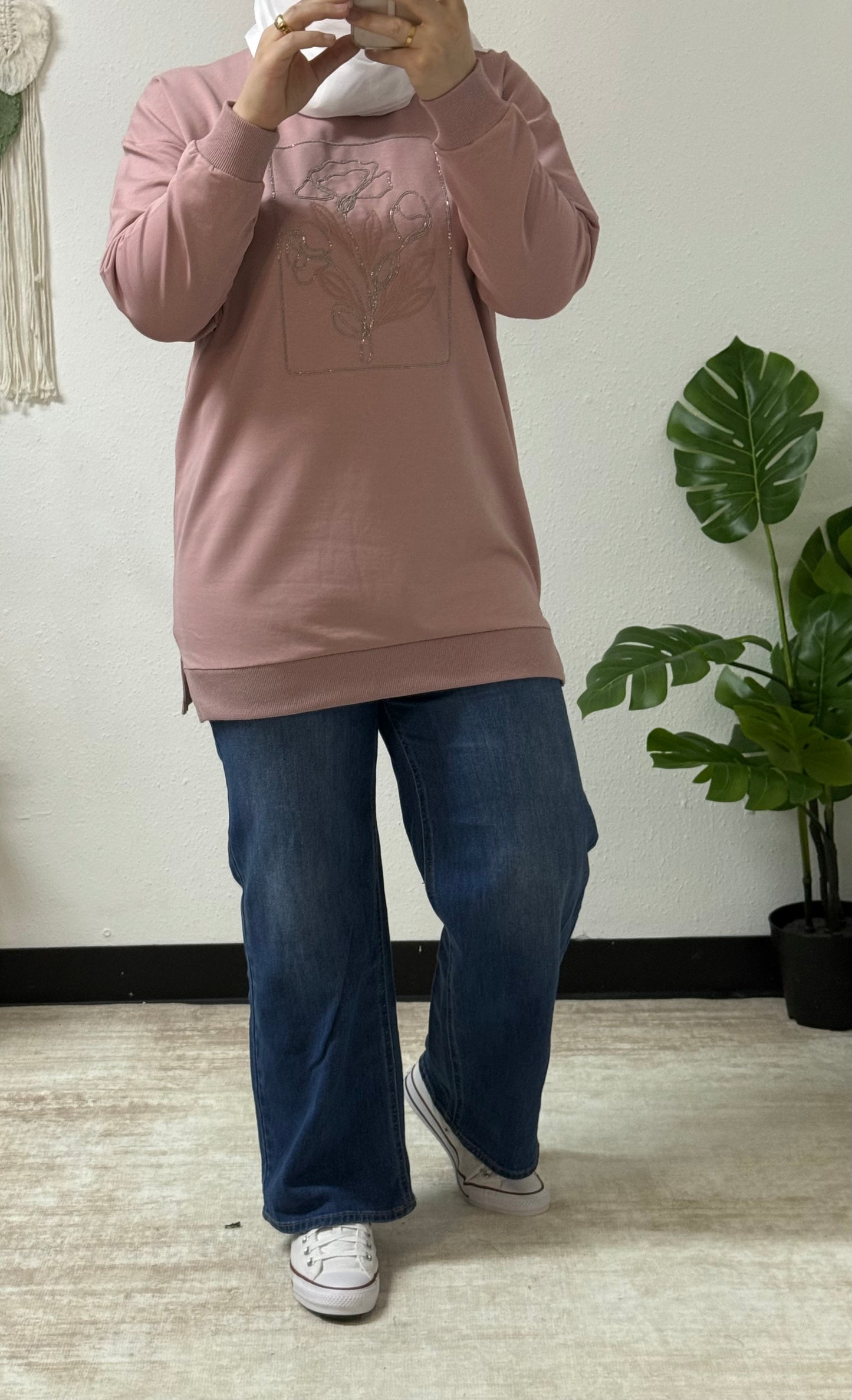 Flower Detail Sweatshirt