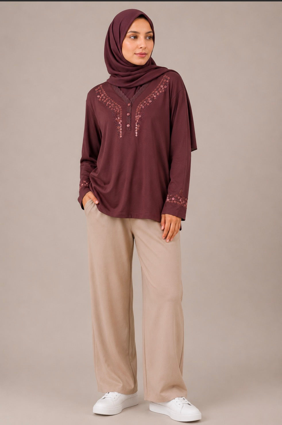 Leaf Embroidered Shirt