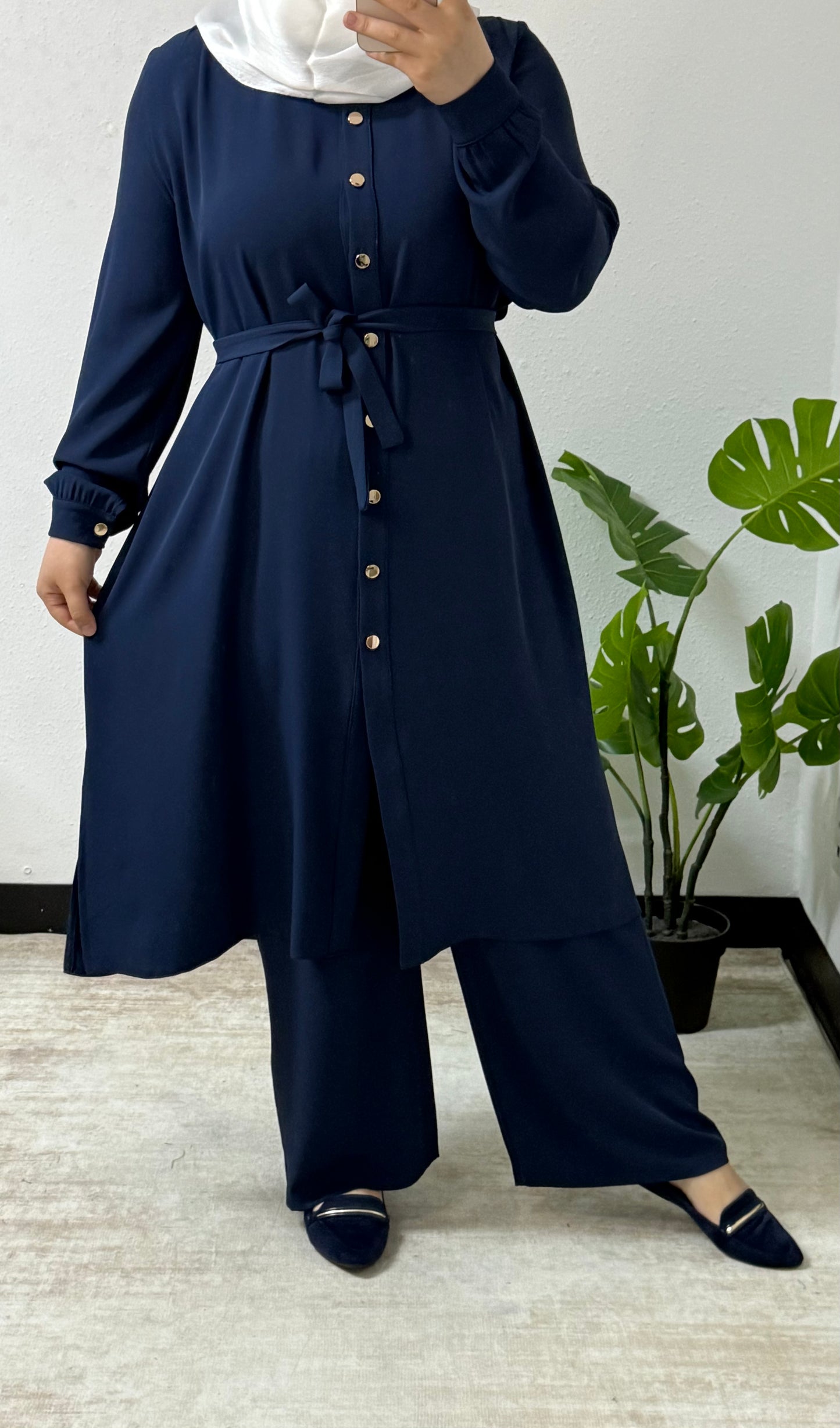 Buttoned Two-Piece Set