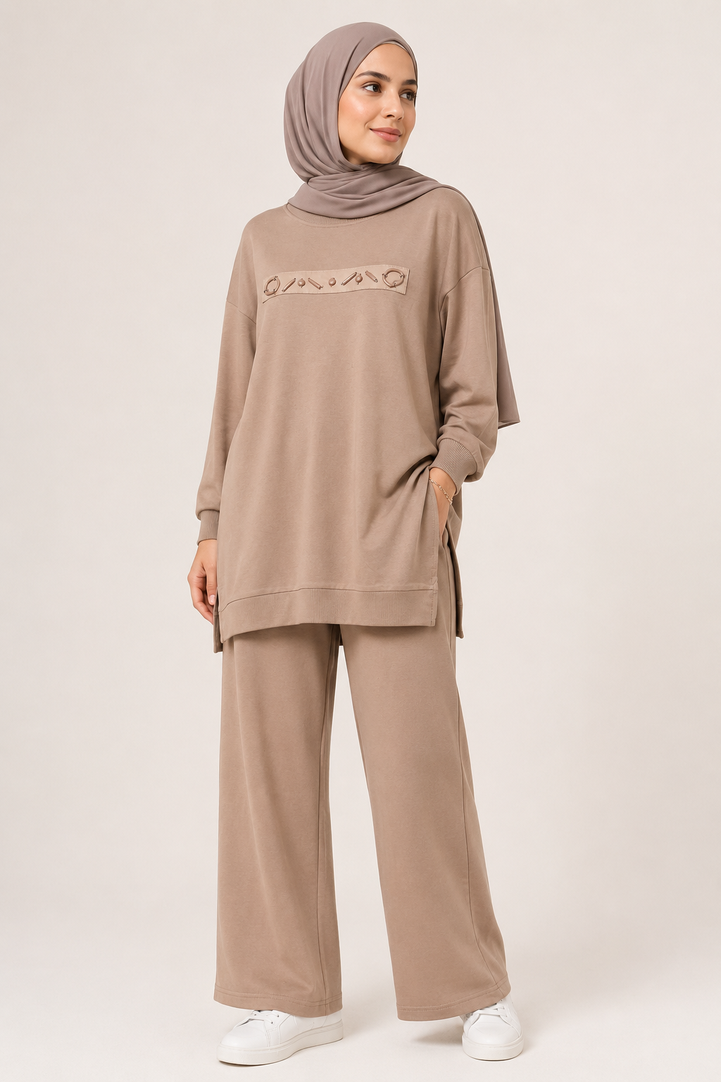 Two-Piece Abstract Button Tracksuit