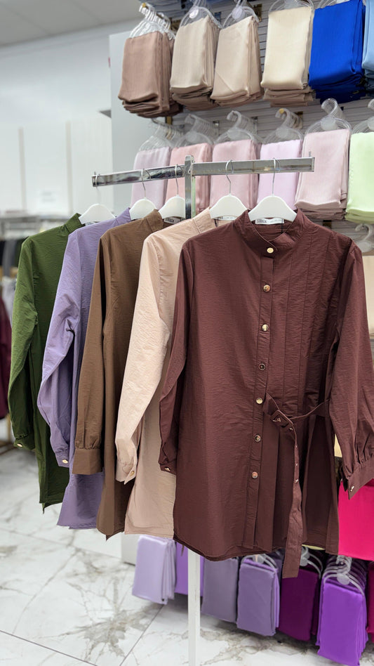 Gold Button Accent Blouse