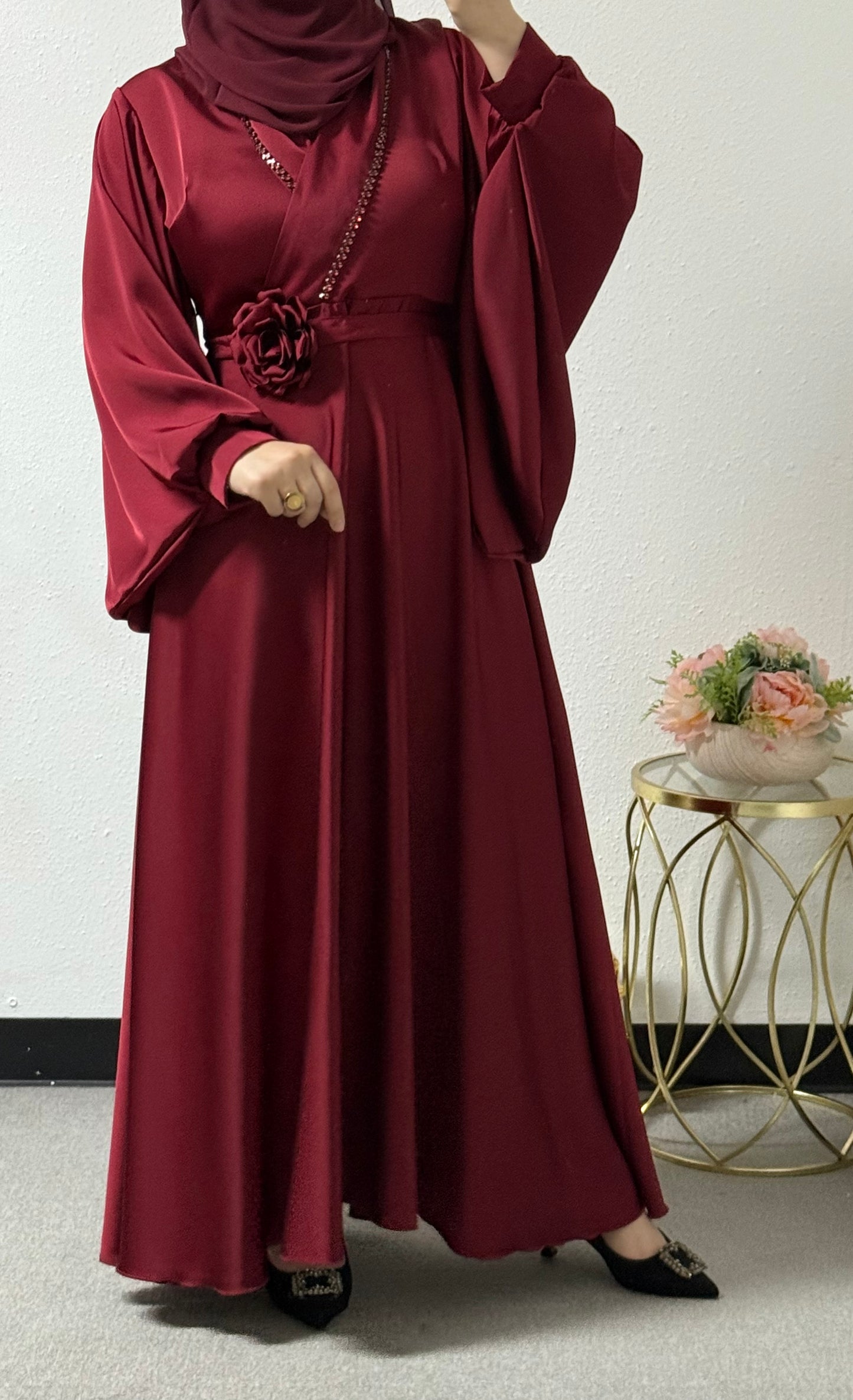 Eid Dress with Flower Belt