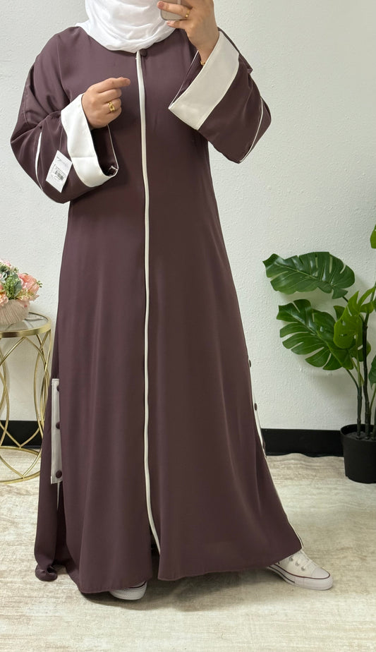Contrast Lace Abaya