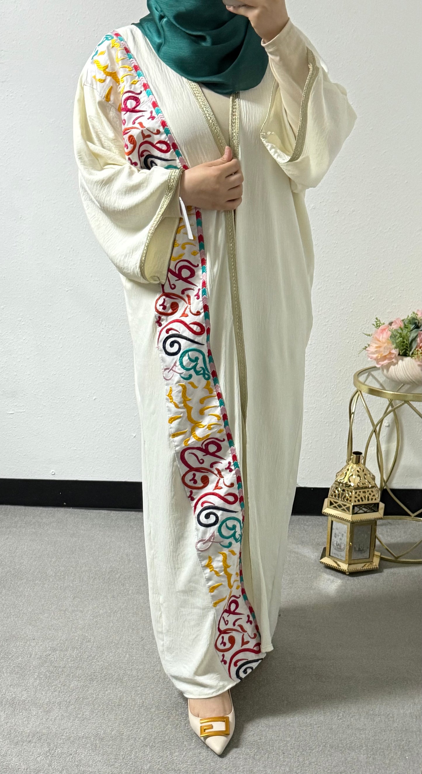 Ramadan colorful embroidery abaya