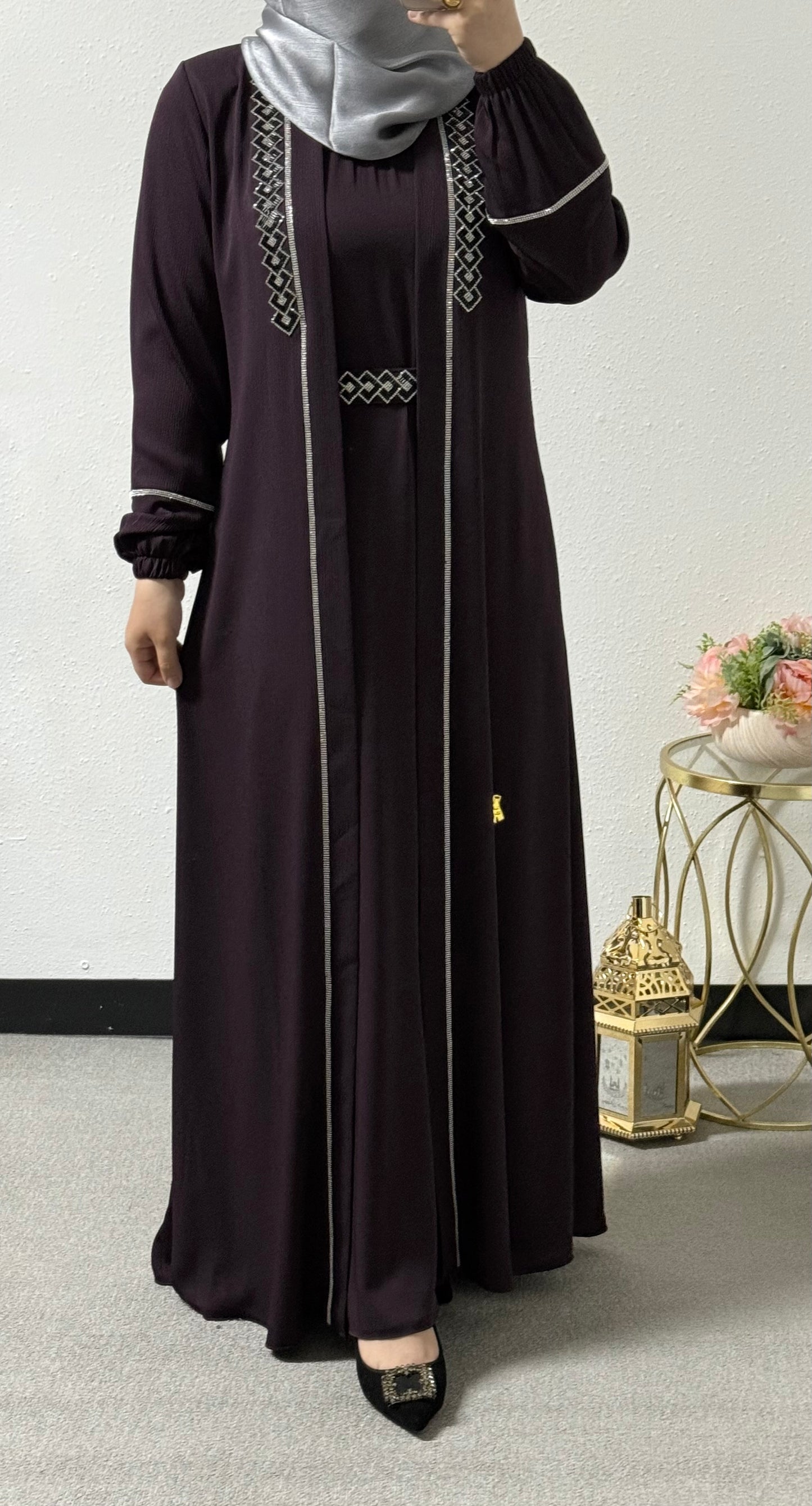 Colorful two-piece abaya