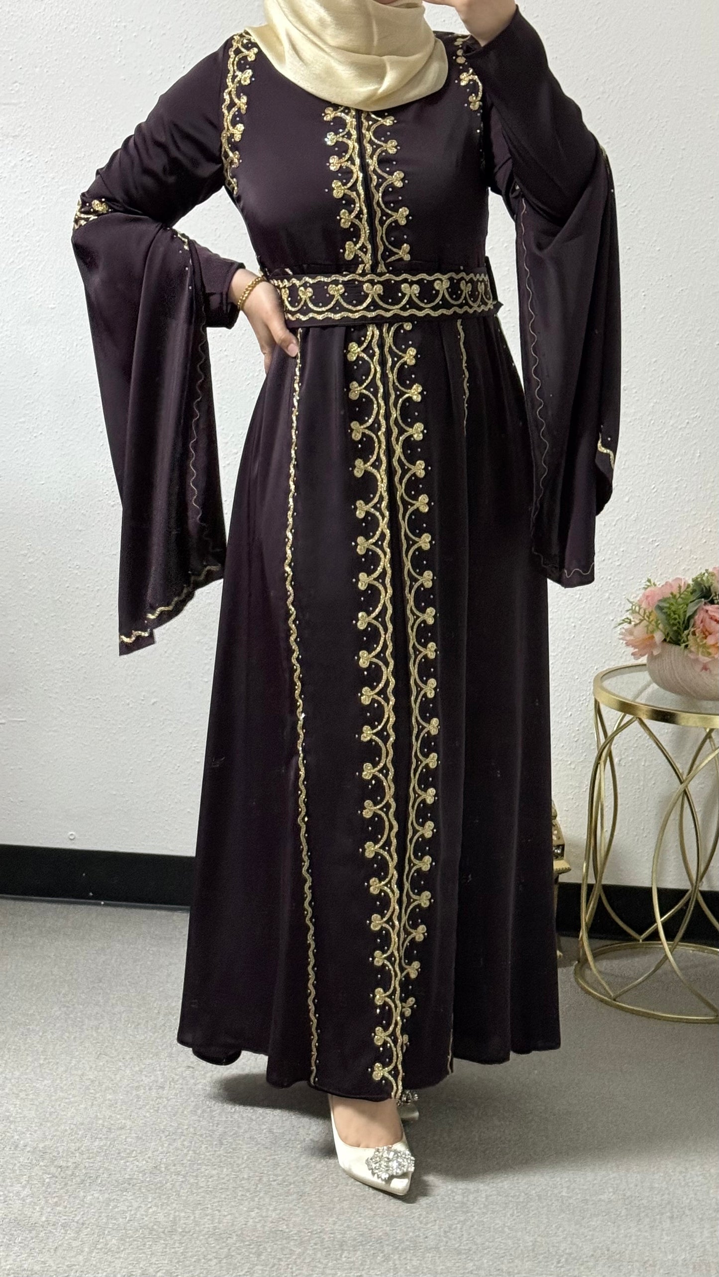 Embellished eid abaya