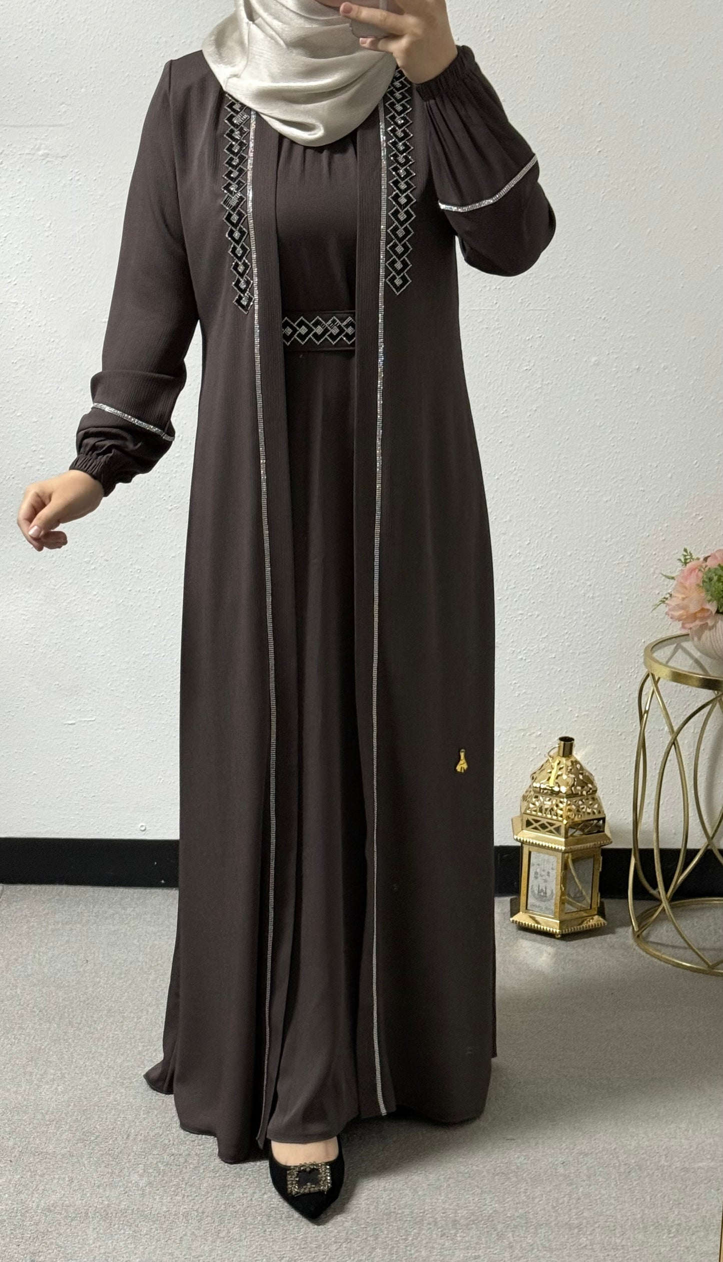 Colorful two-piece abaya