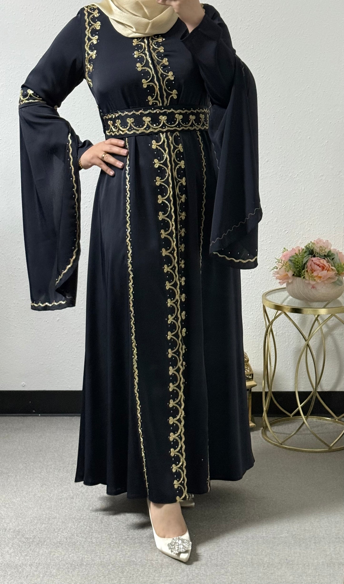 Embellished eid abaya