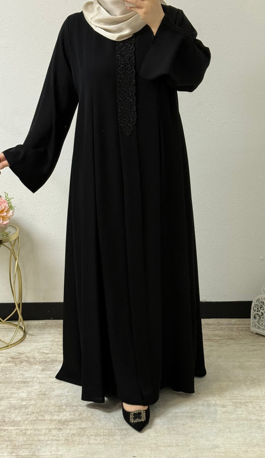 Black Intricate Embroidered Abaya