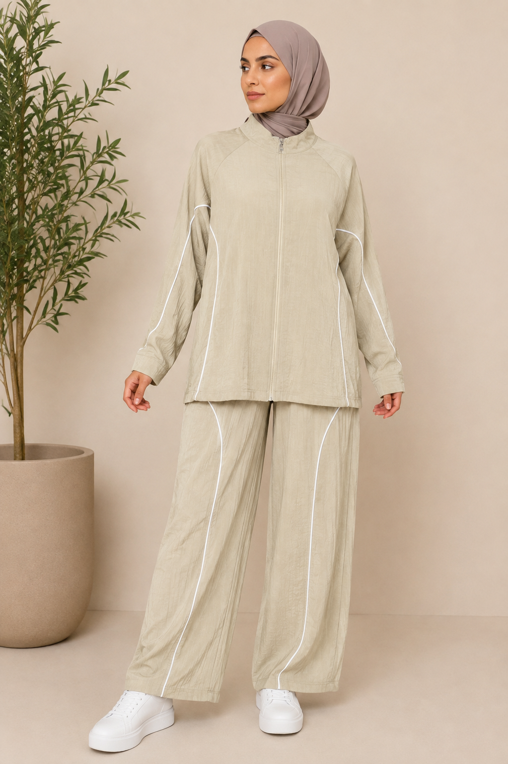 Crinkle Cotton Tracksuit