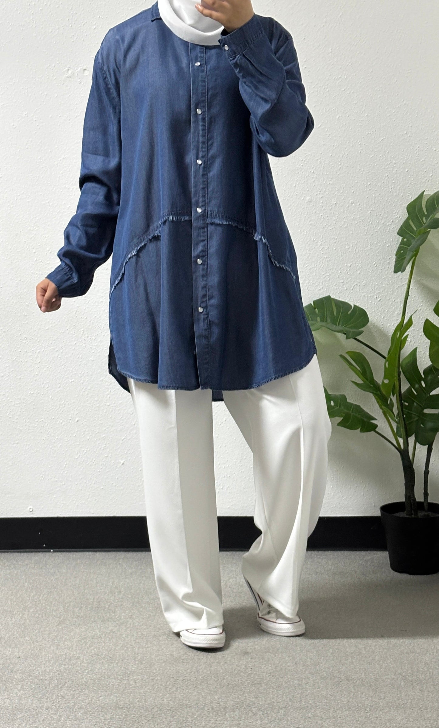 Thread detail plus size shirt