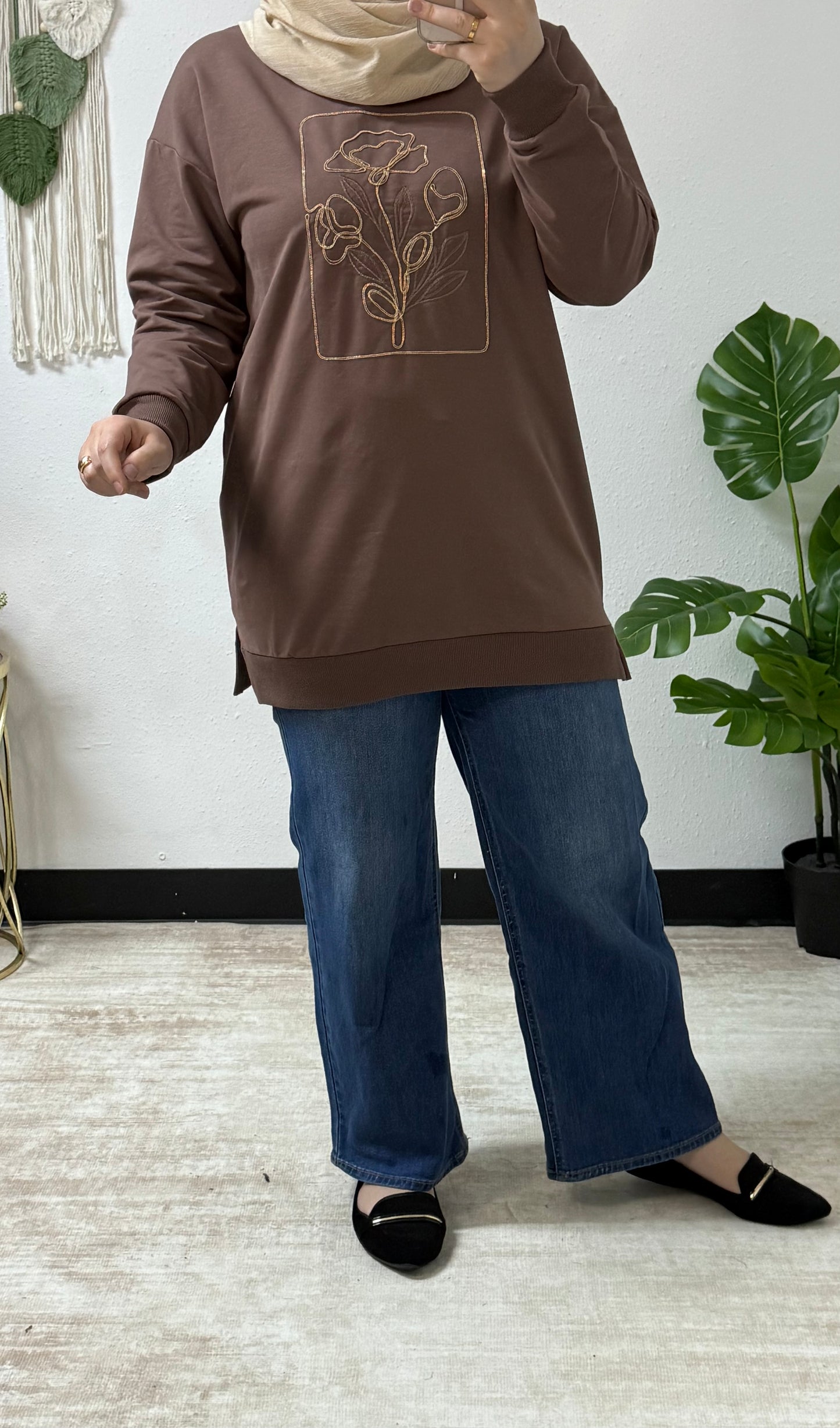 Flower Detail Sweatshirt