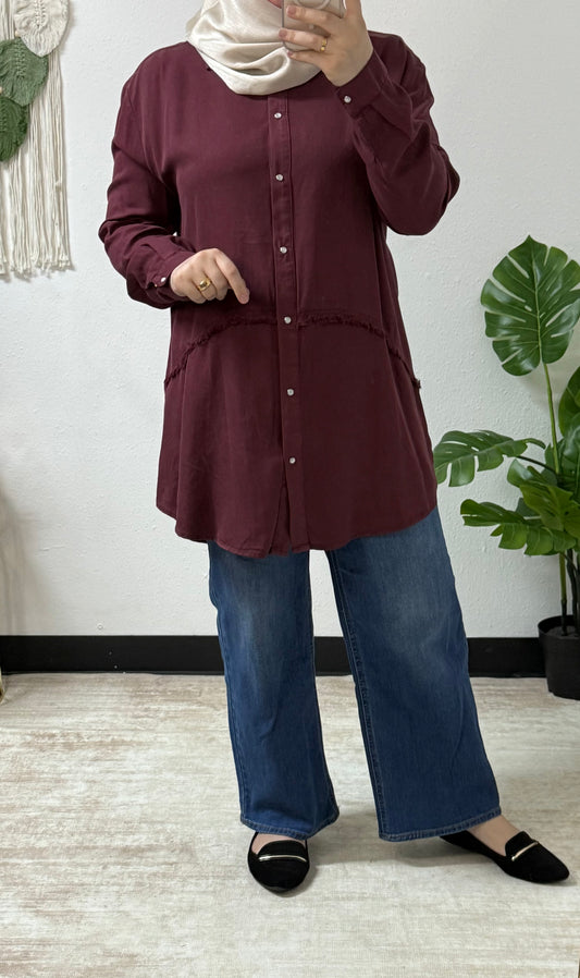 Thread detail plus size shirt
