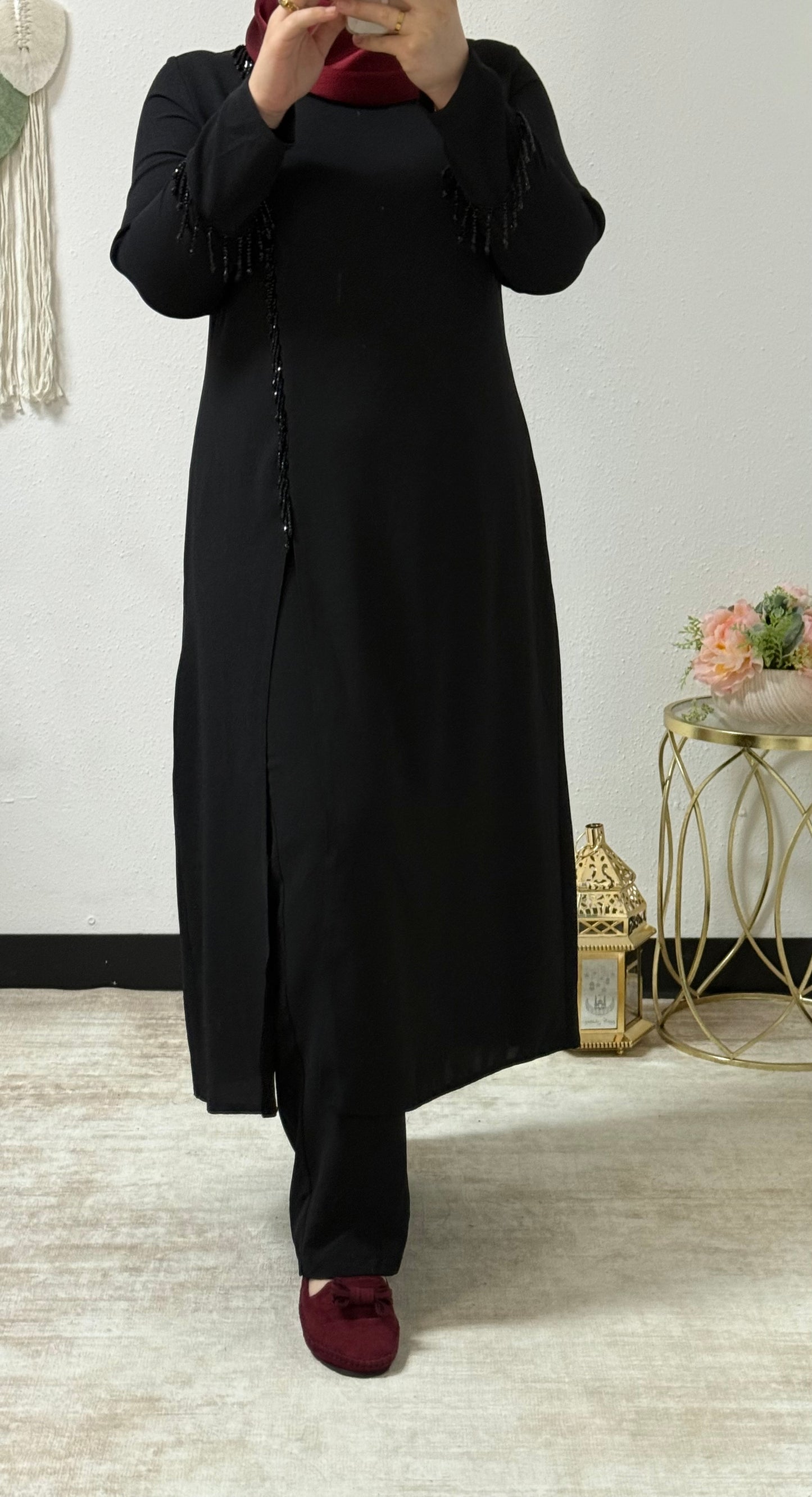 Plus-size beaded set