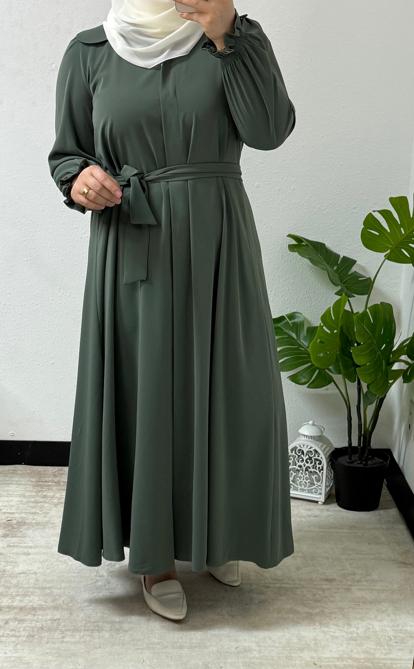 Simple Collar Long Dress