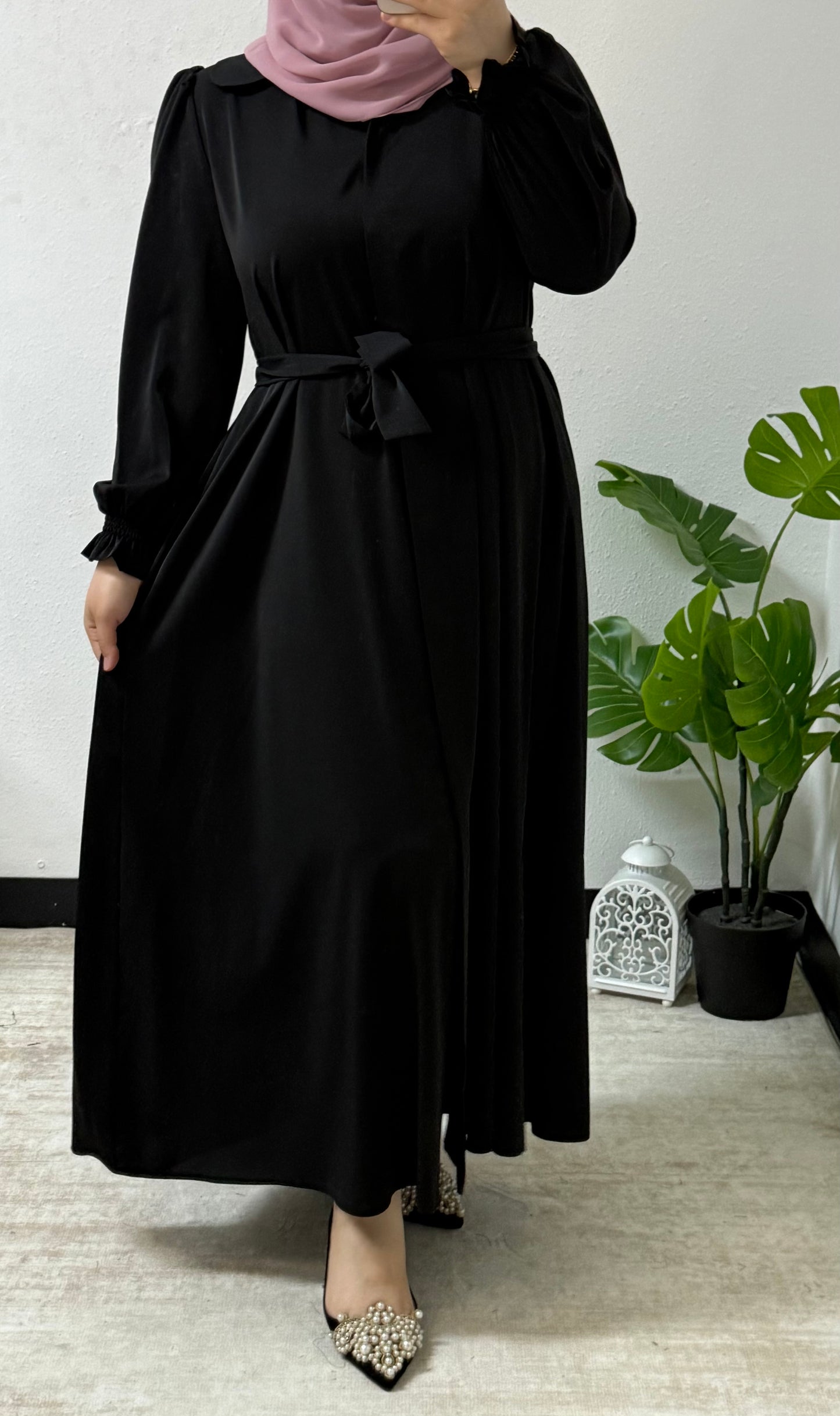 Simple Collar Long Dress
