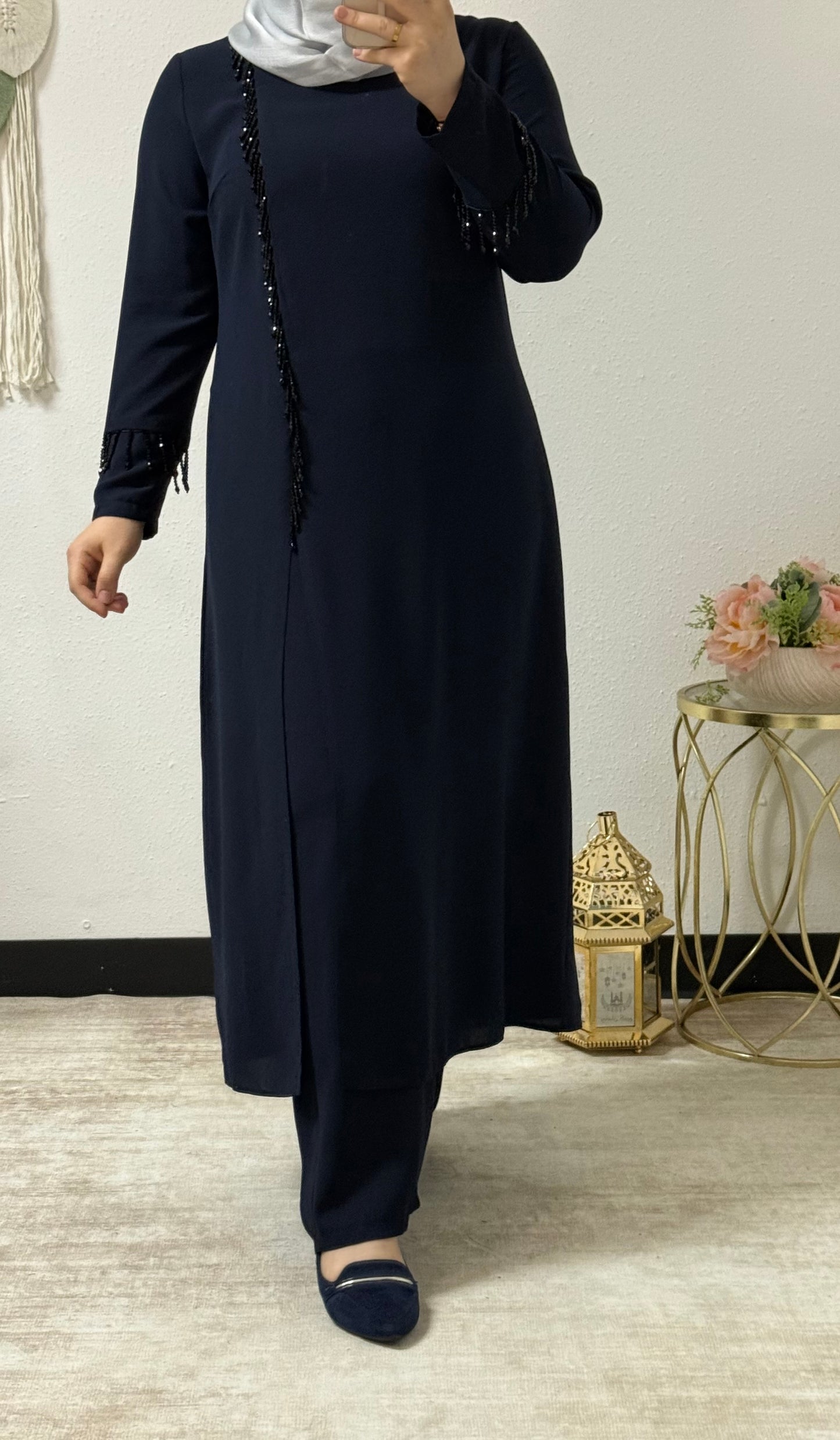 Plus-size beaded set