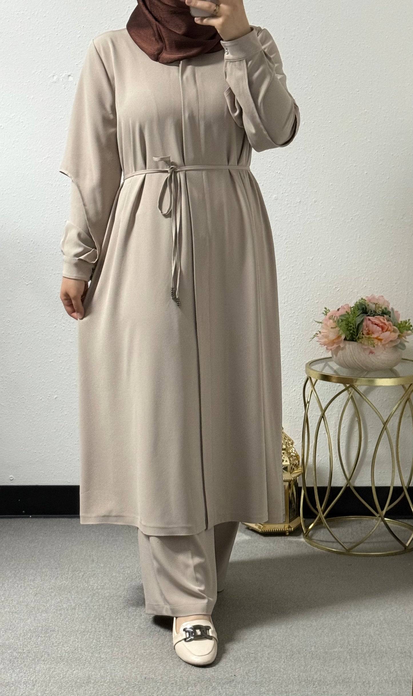 Two-piece simple long shirt set