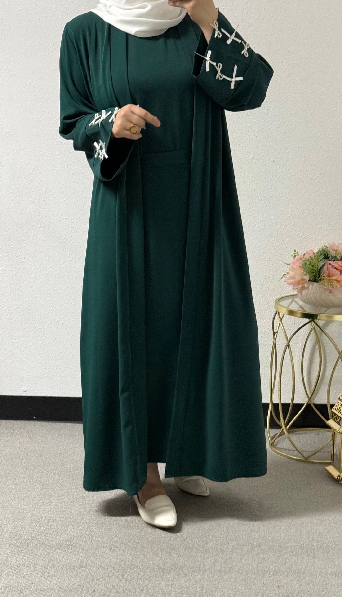 Two piece bow abaya