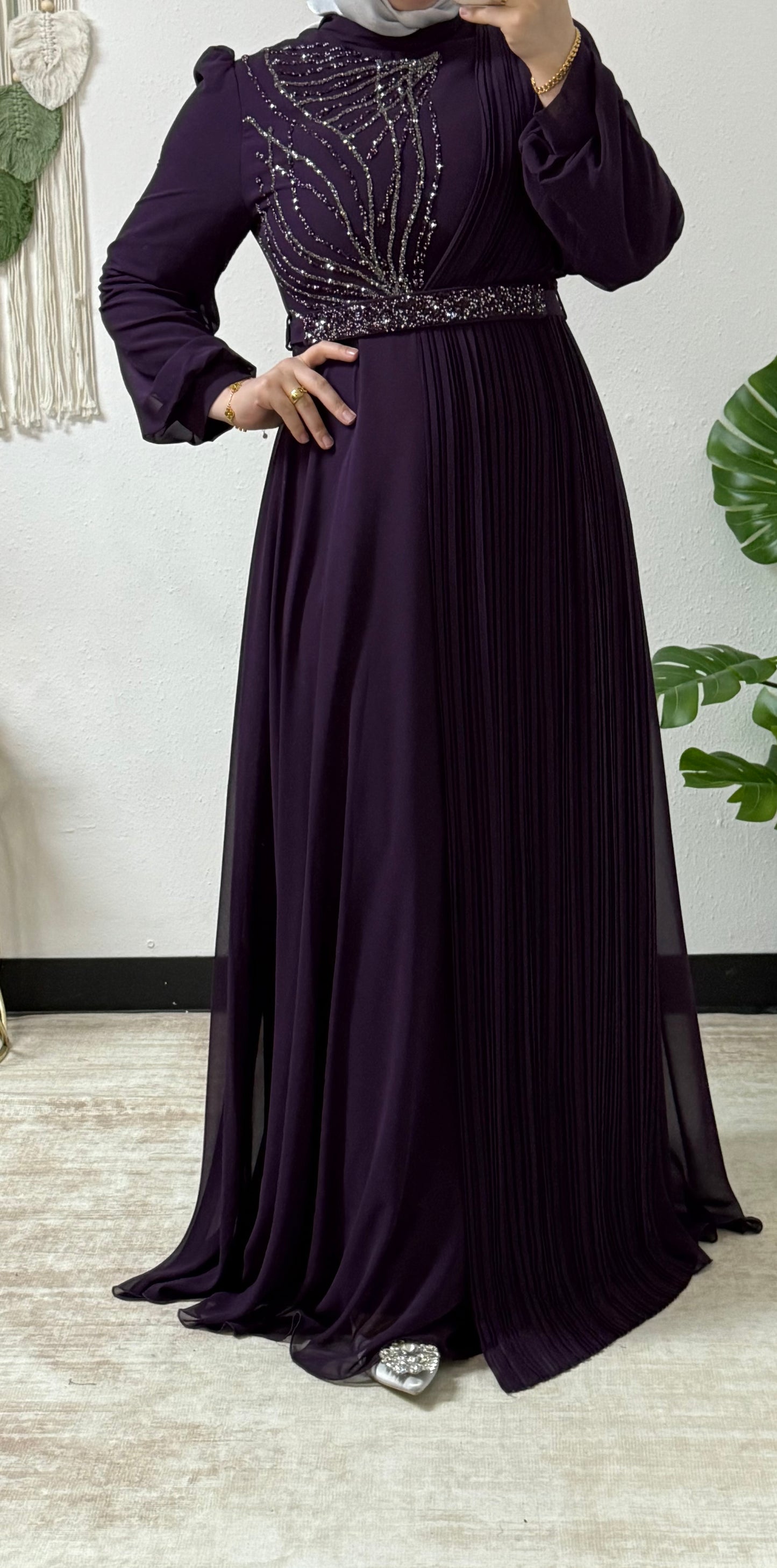 Intricate detail chiffon dress