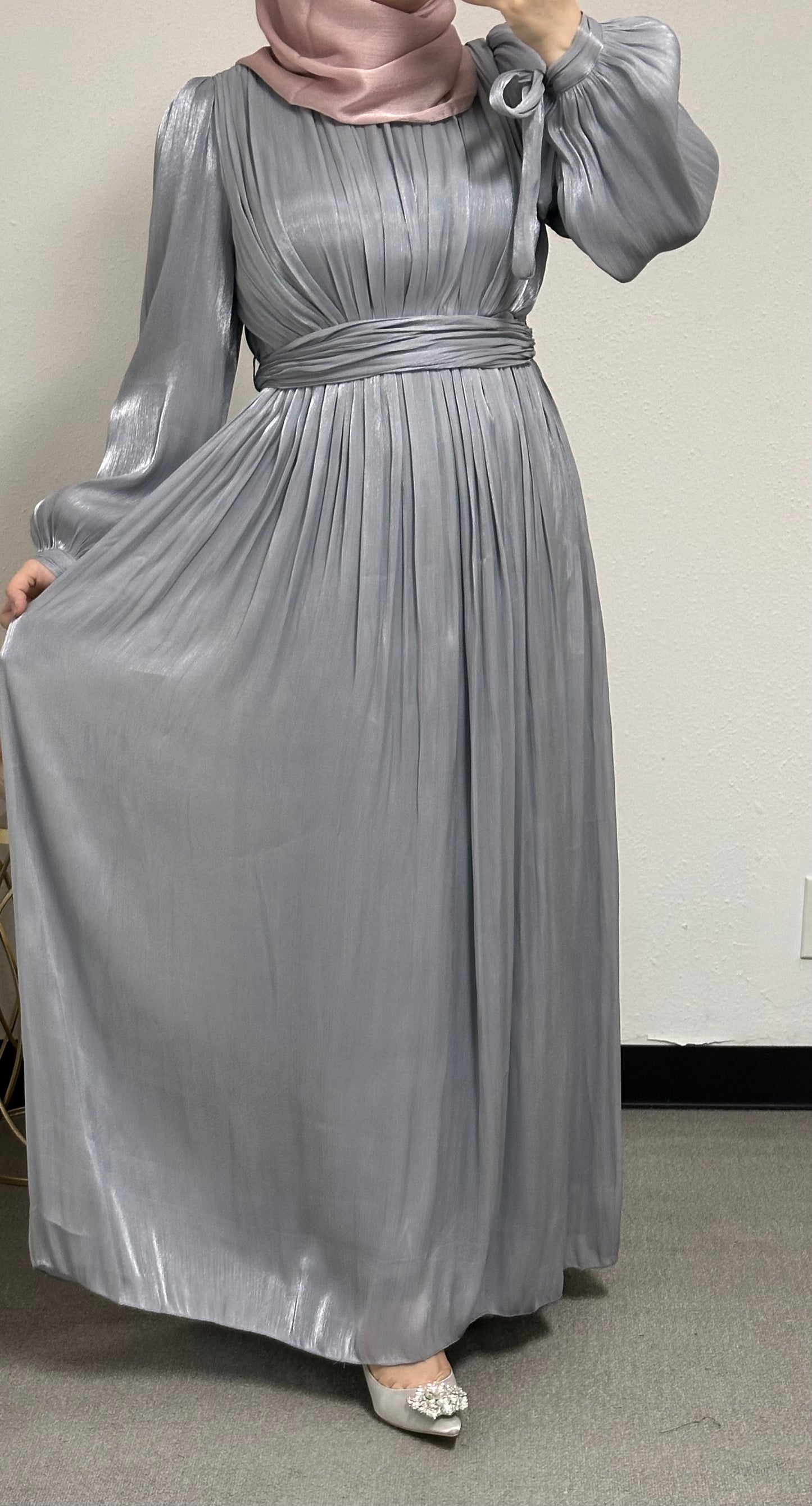 pleated klosh dress