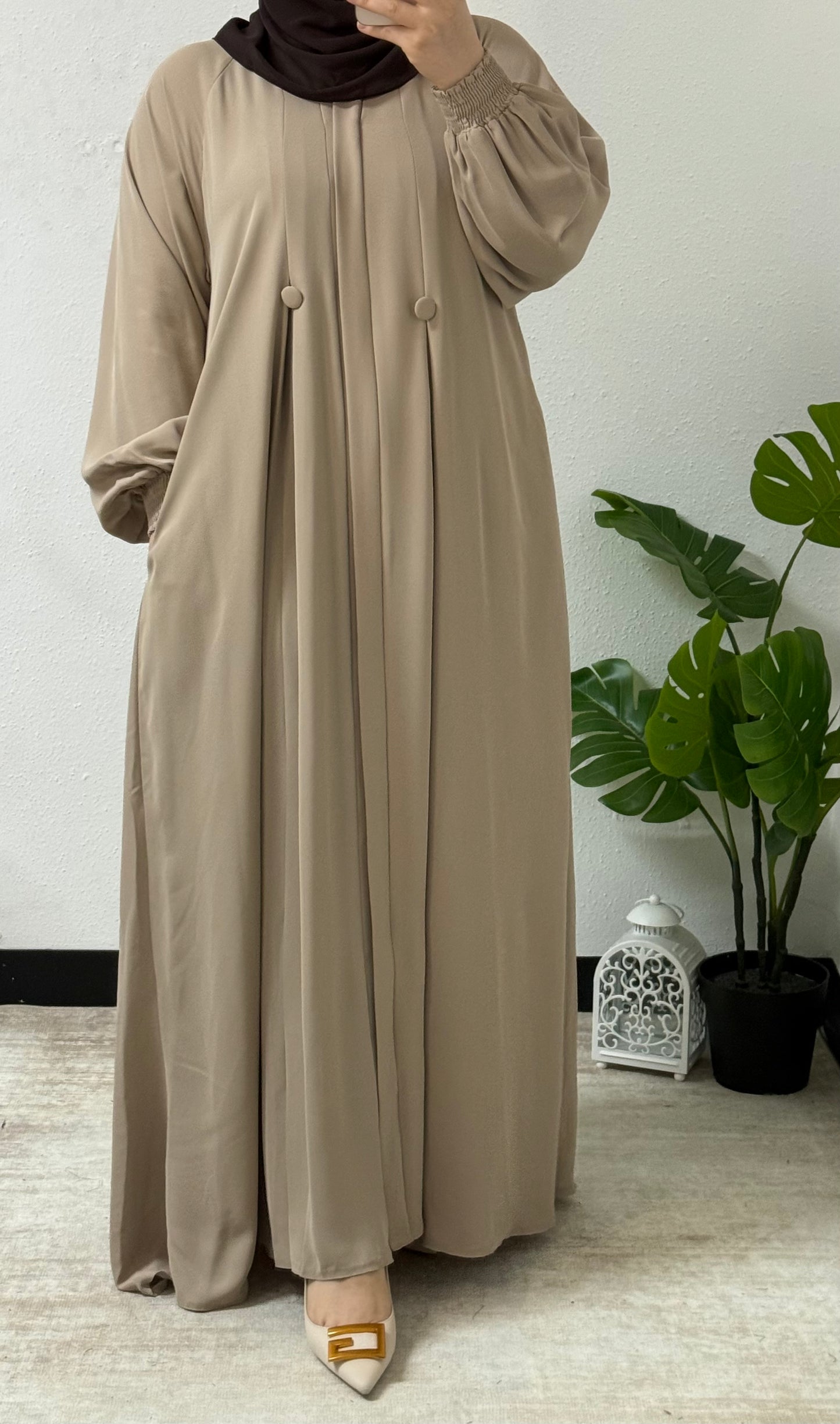 Simple Double Button Abaya