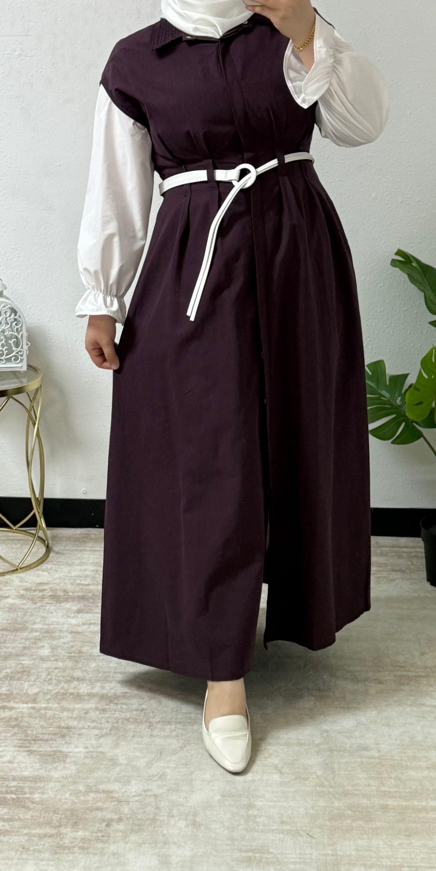 Embroidered Collar Classic Dress