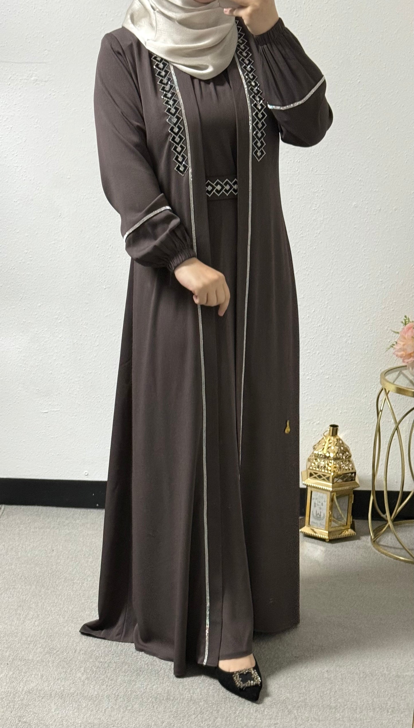 Colorful two-piece abaya