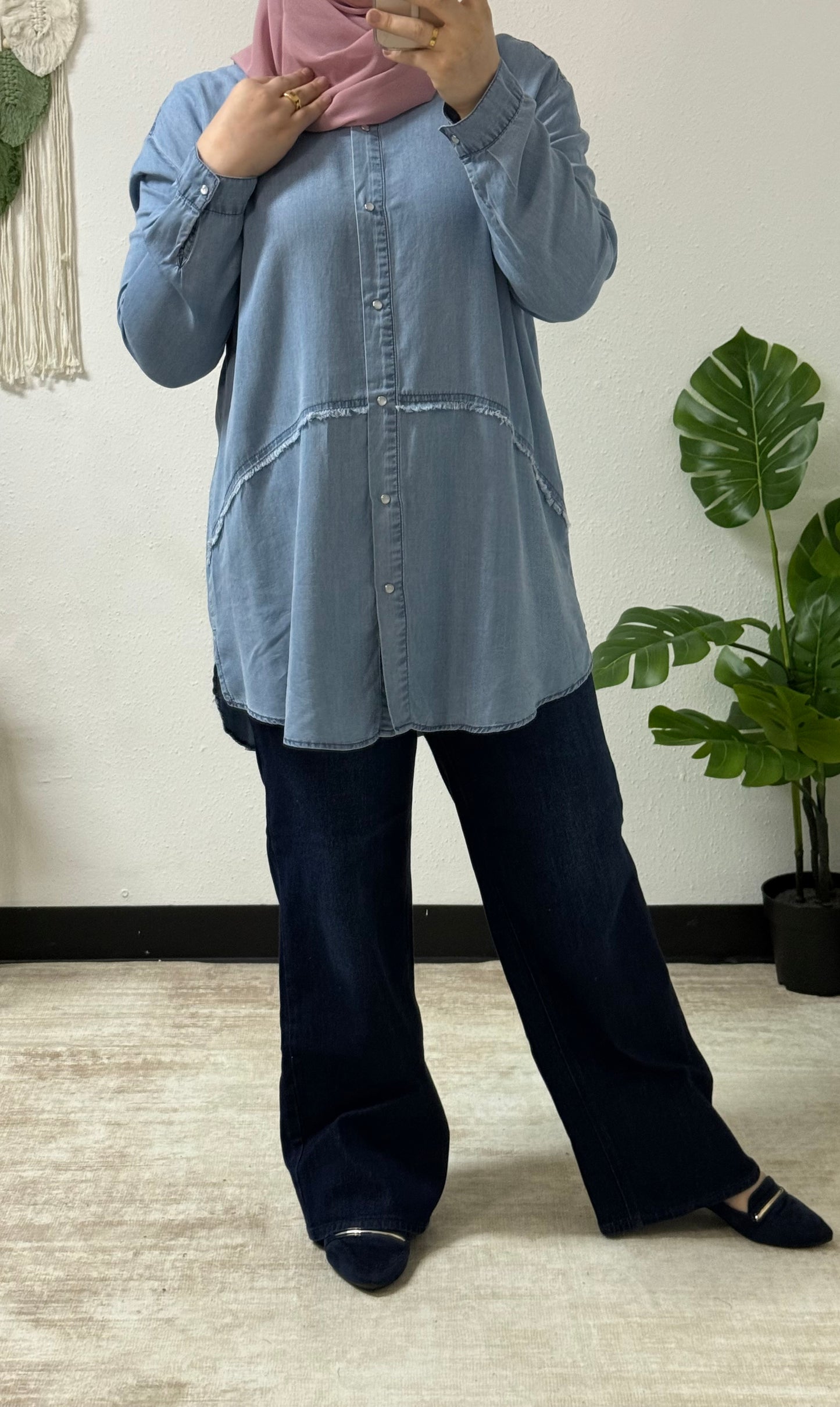 Thread detail plus size shirt