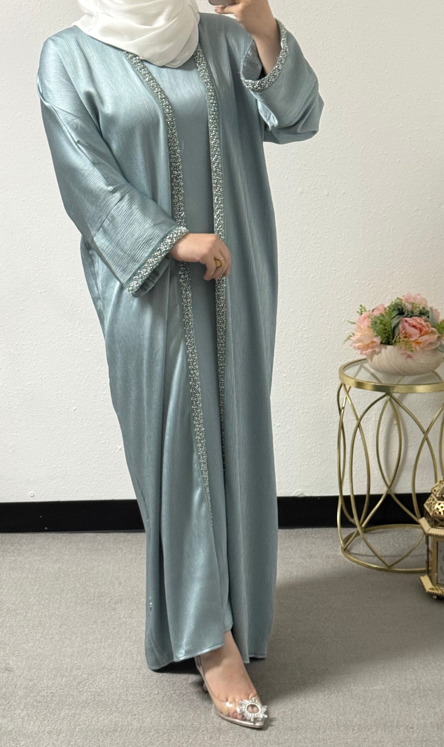 Two piece colored abaya