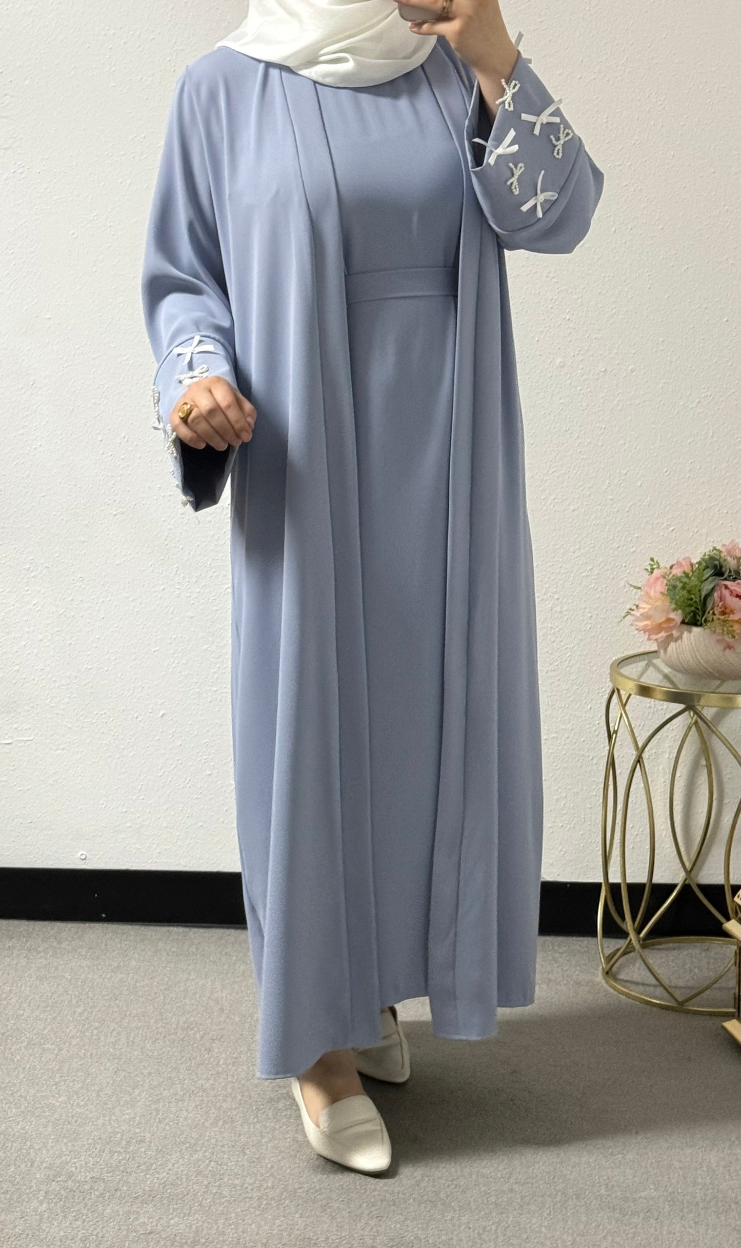 Two piece bow abaya