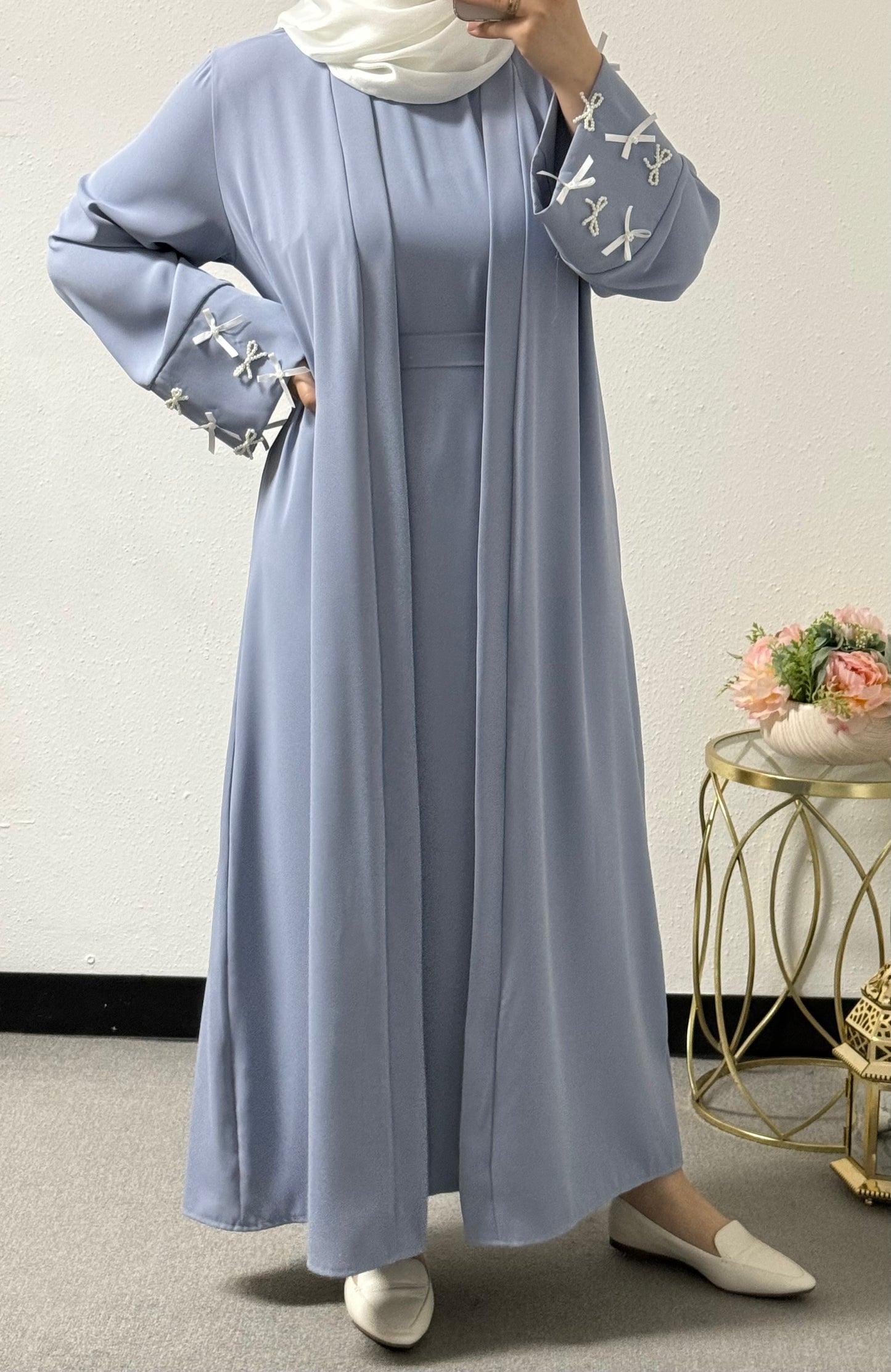 Two piece bow abaya