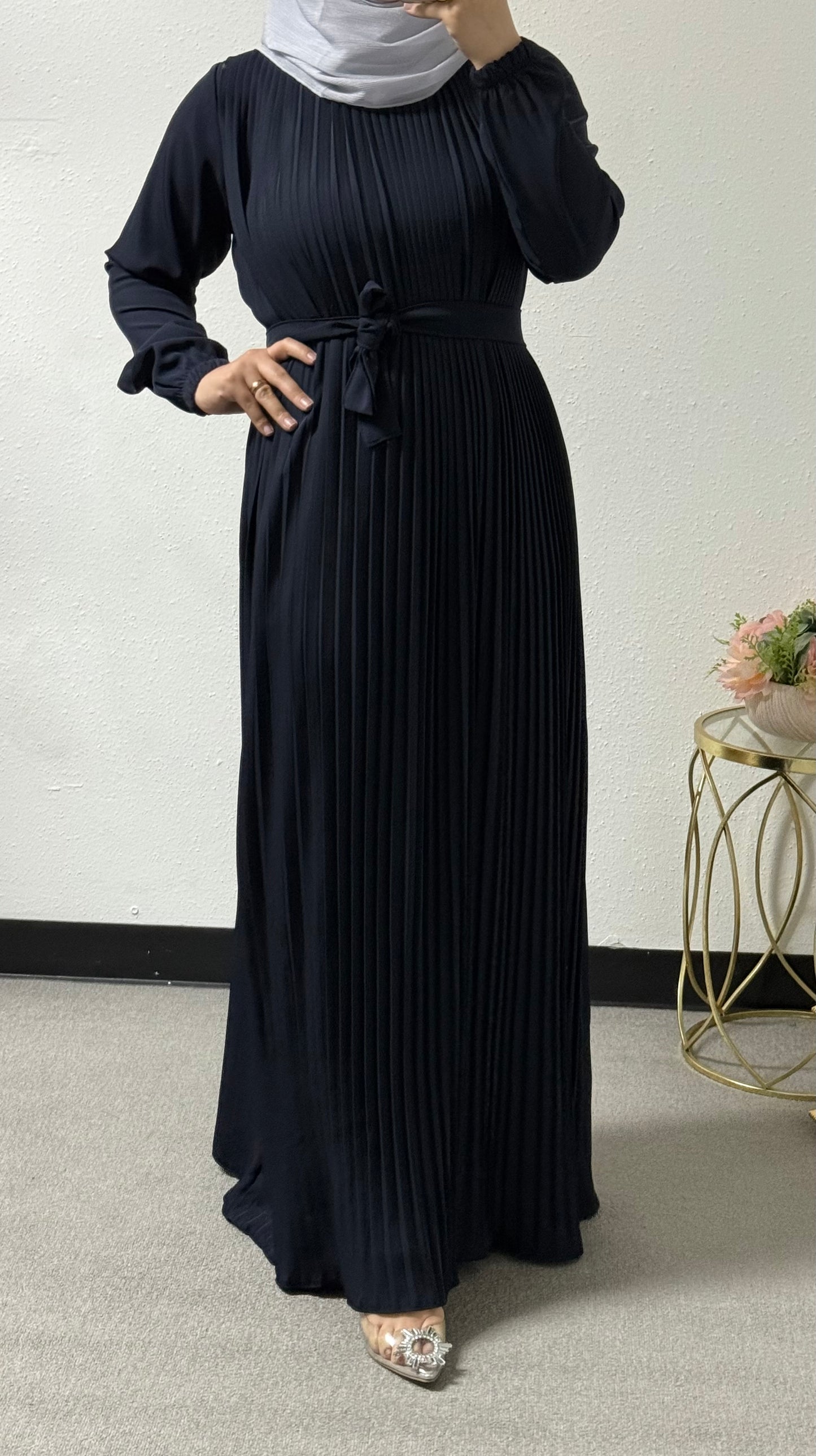 Front pleated dress