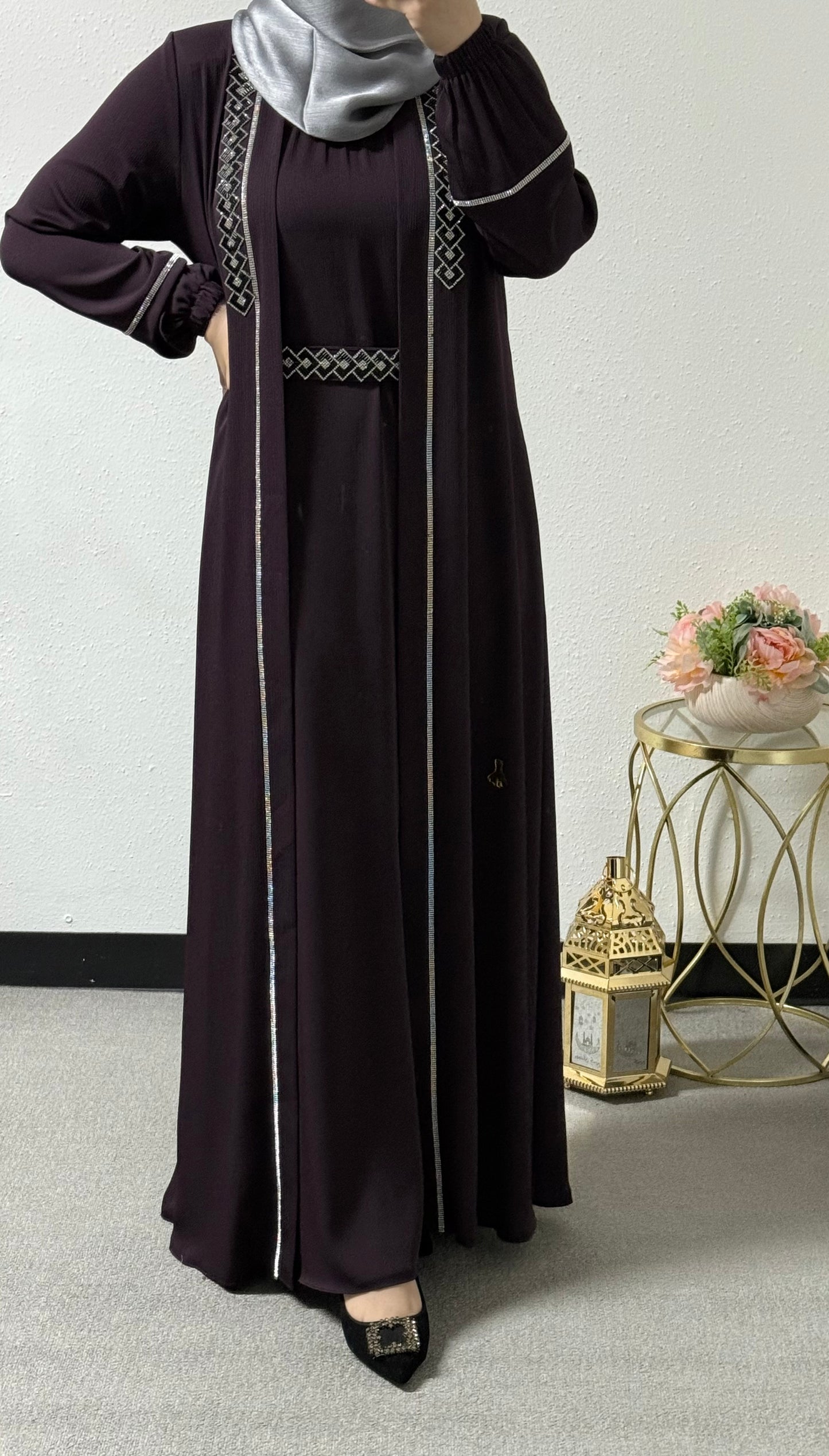 Colorful two-piece abaya