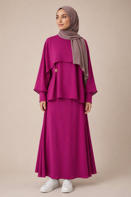 Two Pieces Plain Skirt Set  ￼