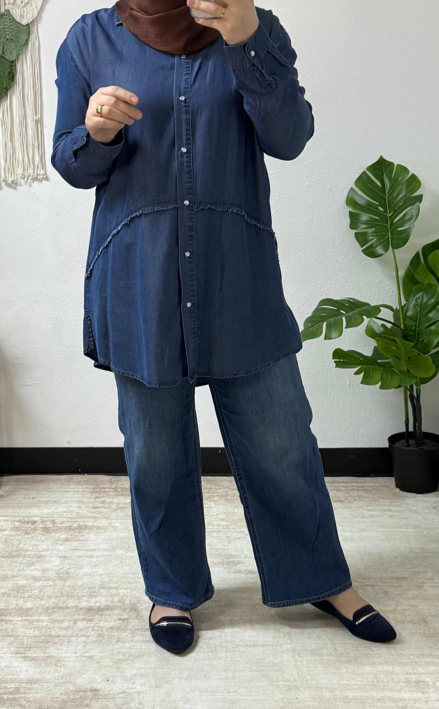 Thread detail plus size shirt