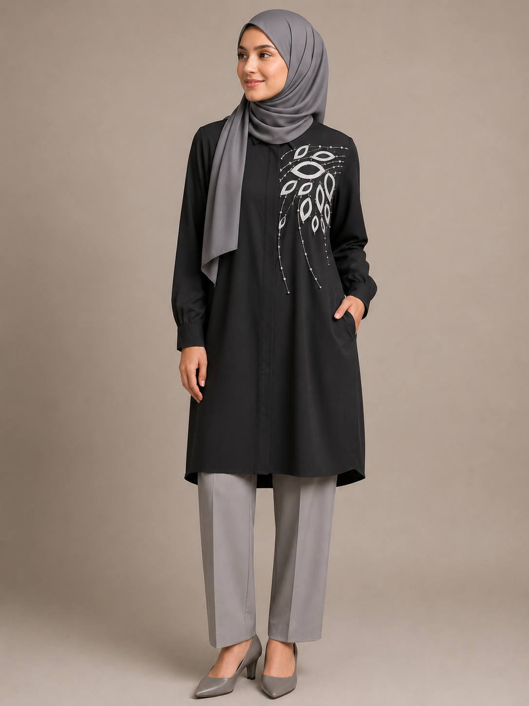Leaf Print Plus Size Shirt