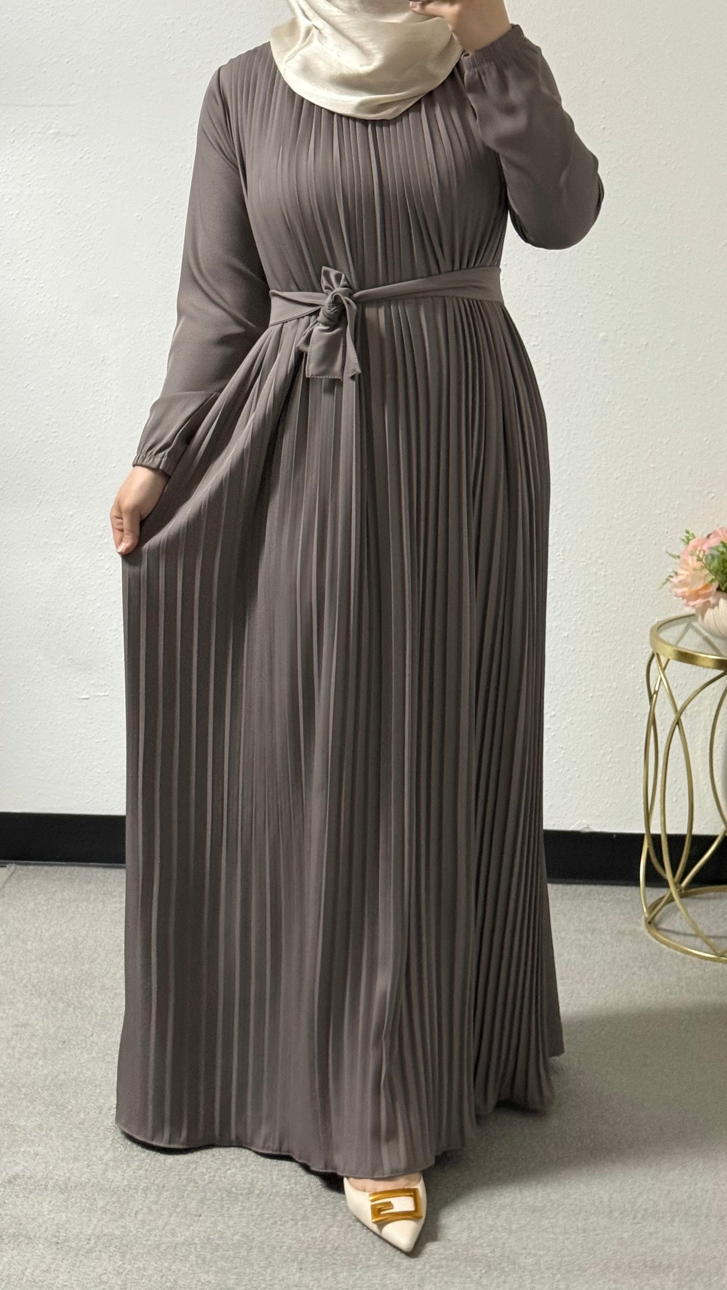 Front pleated dress