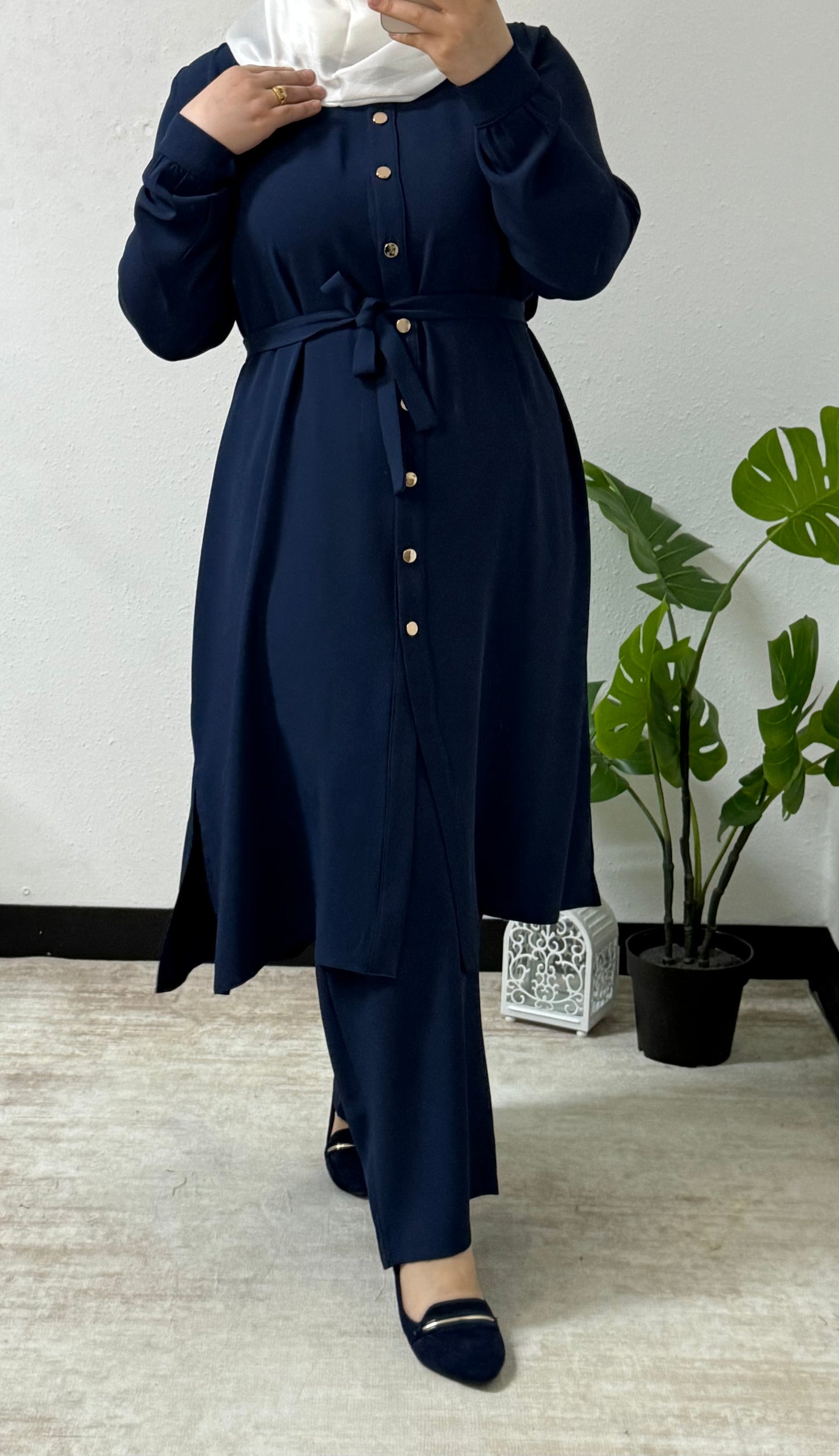 Buttoned Two-Piece Set