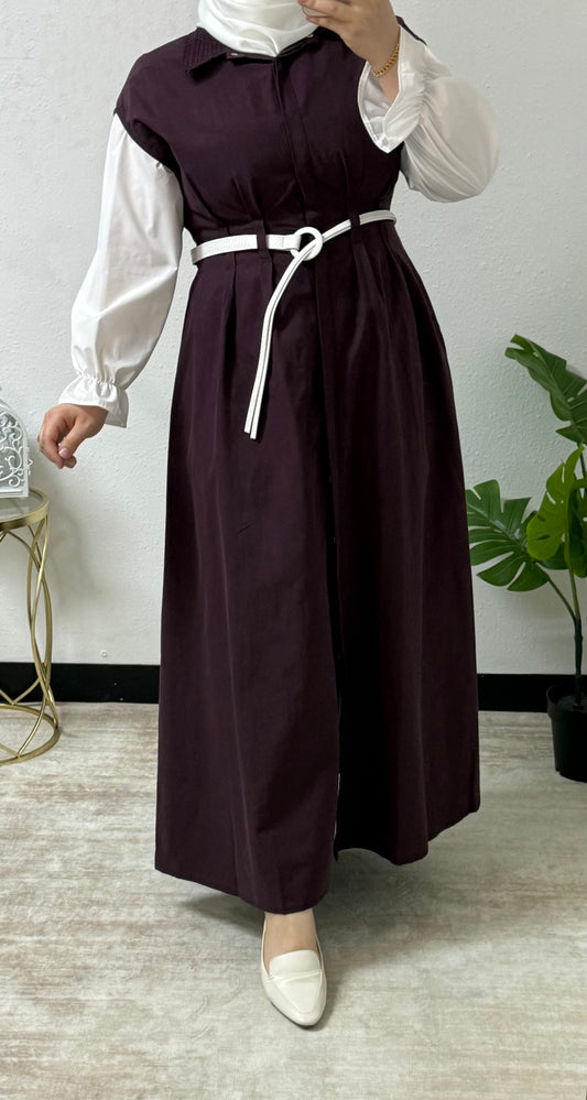 Embroidered Collar Classic Dress