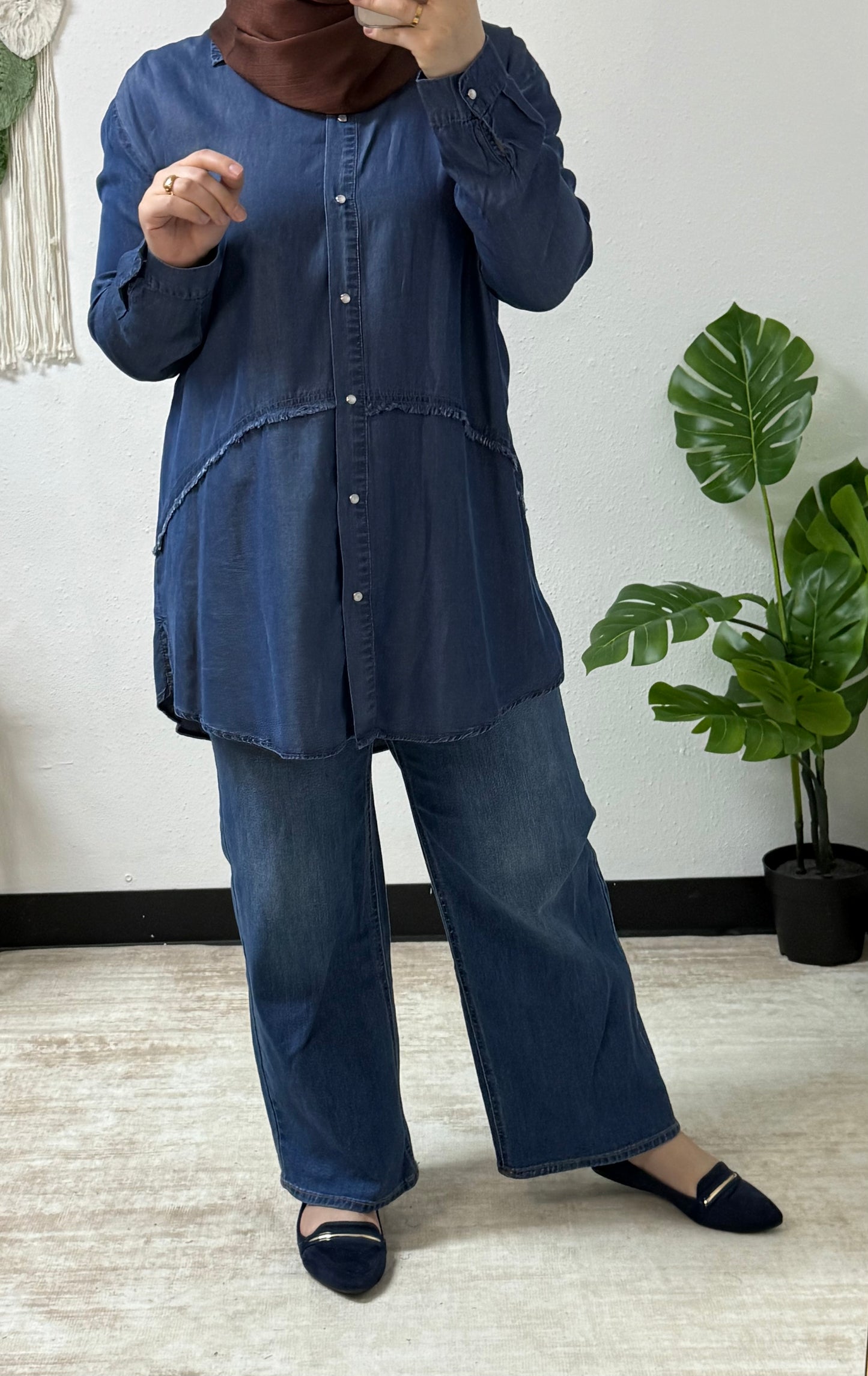 Thread detail plus size shirt