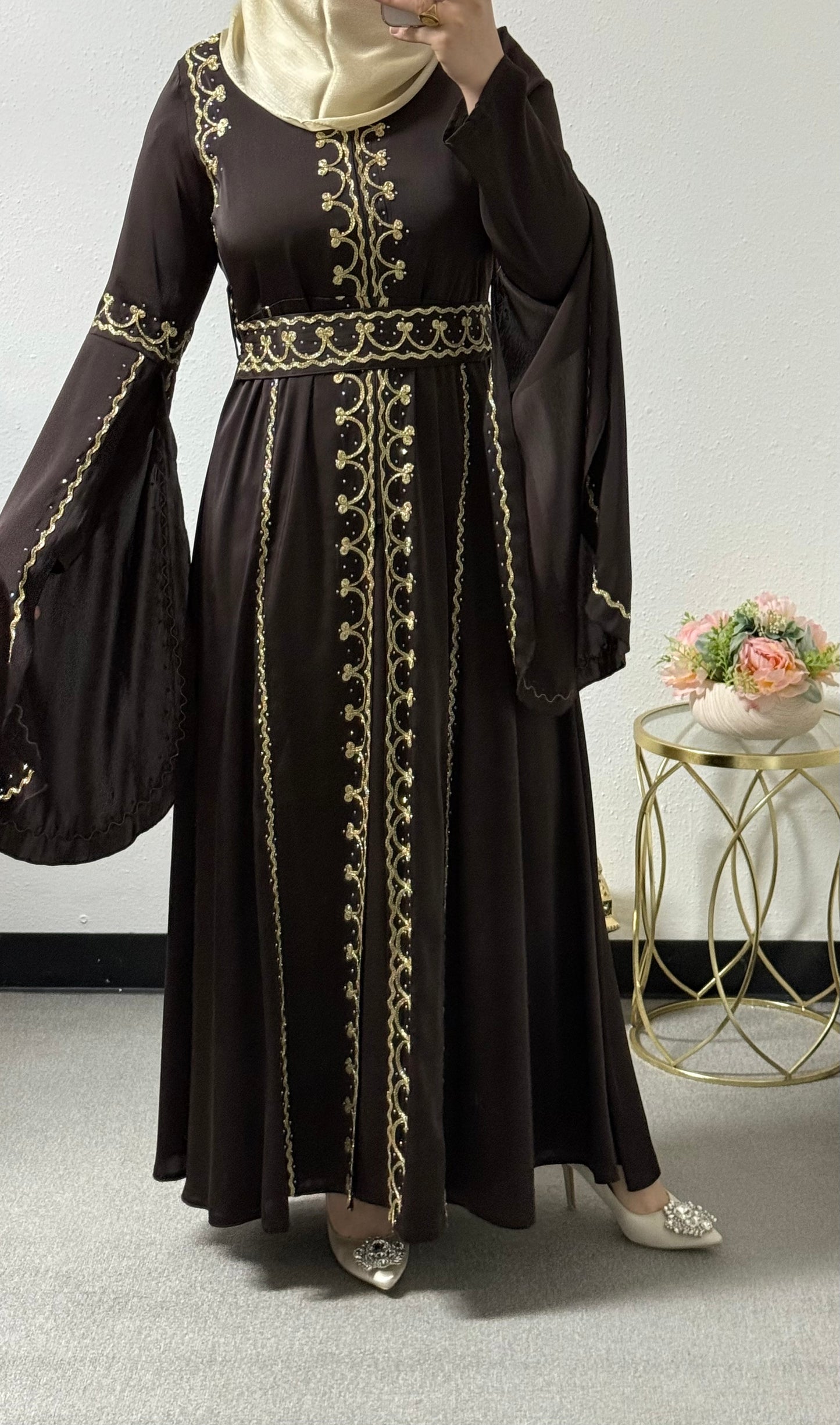 Embellished eid abaya