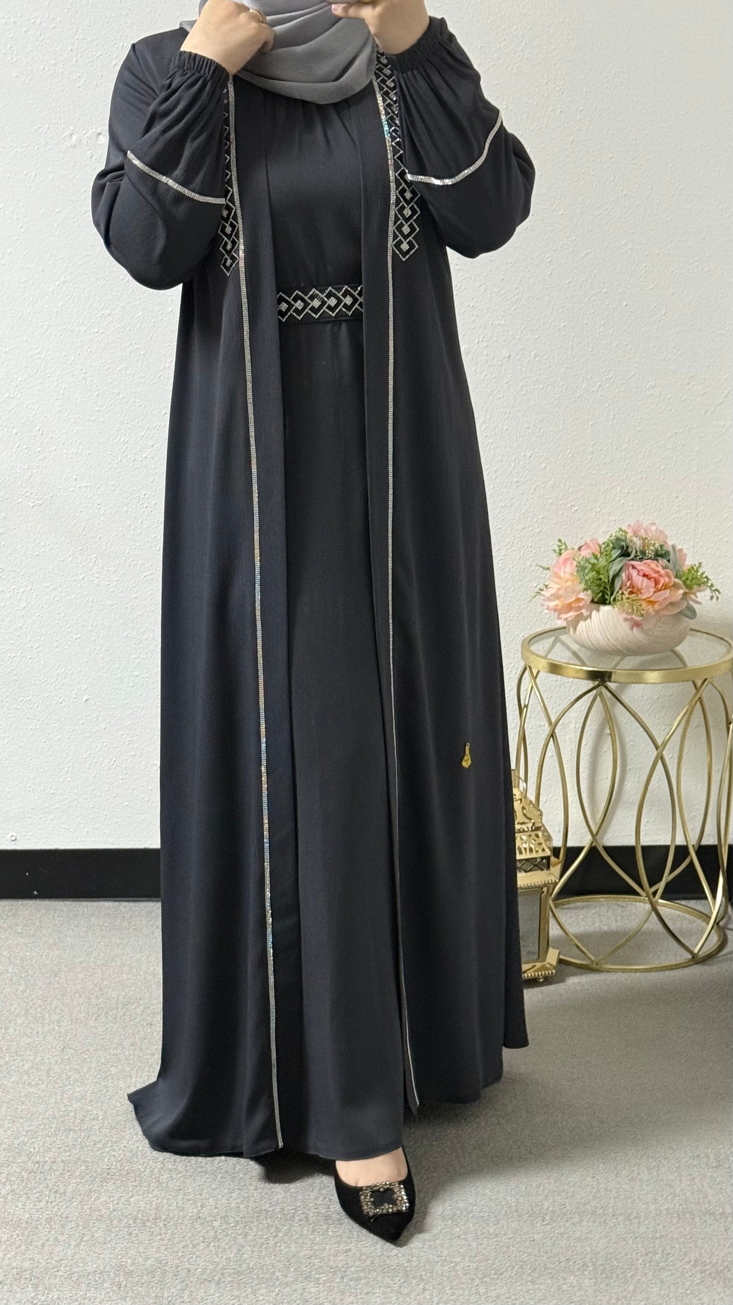 Colorful two-piece abaya