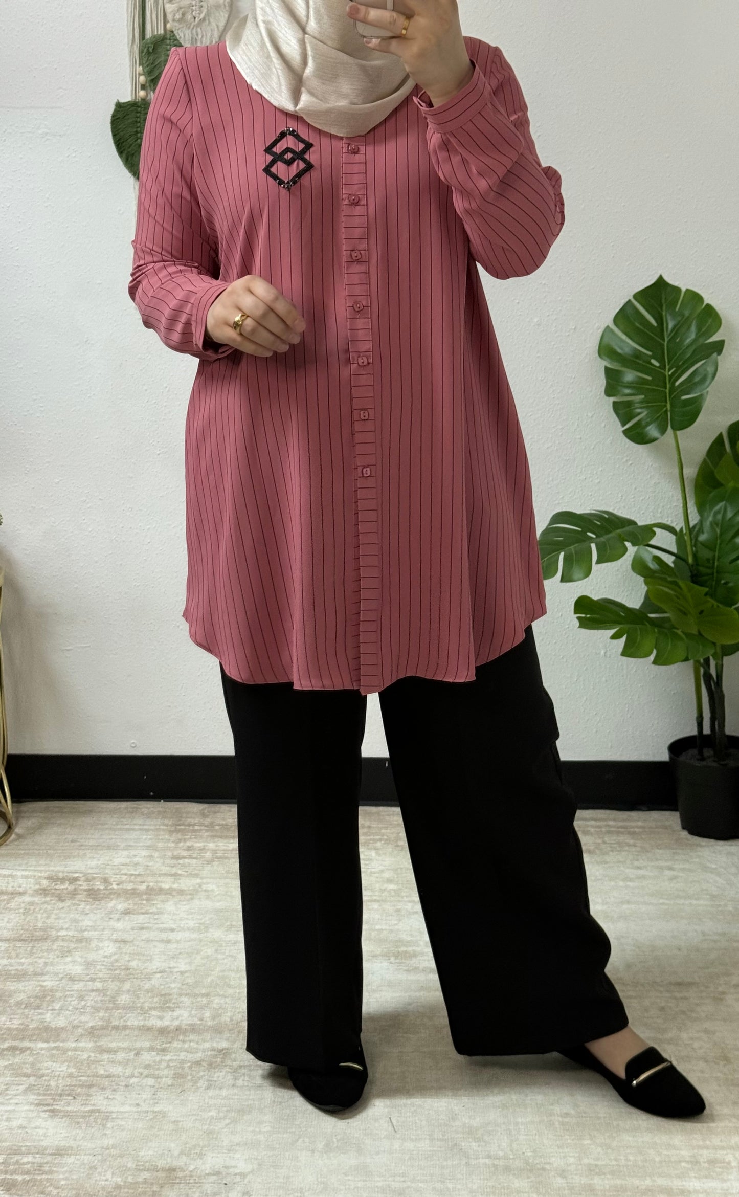 Dual Diamond Beaded Shirt