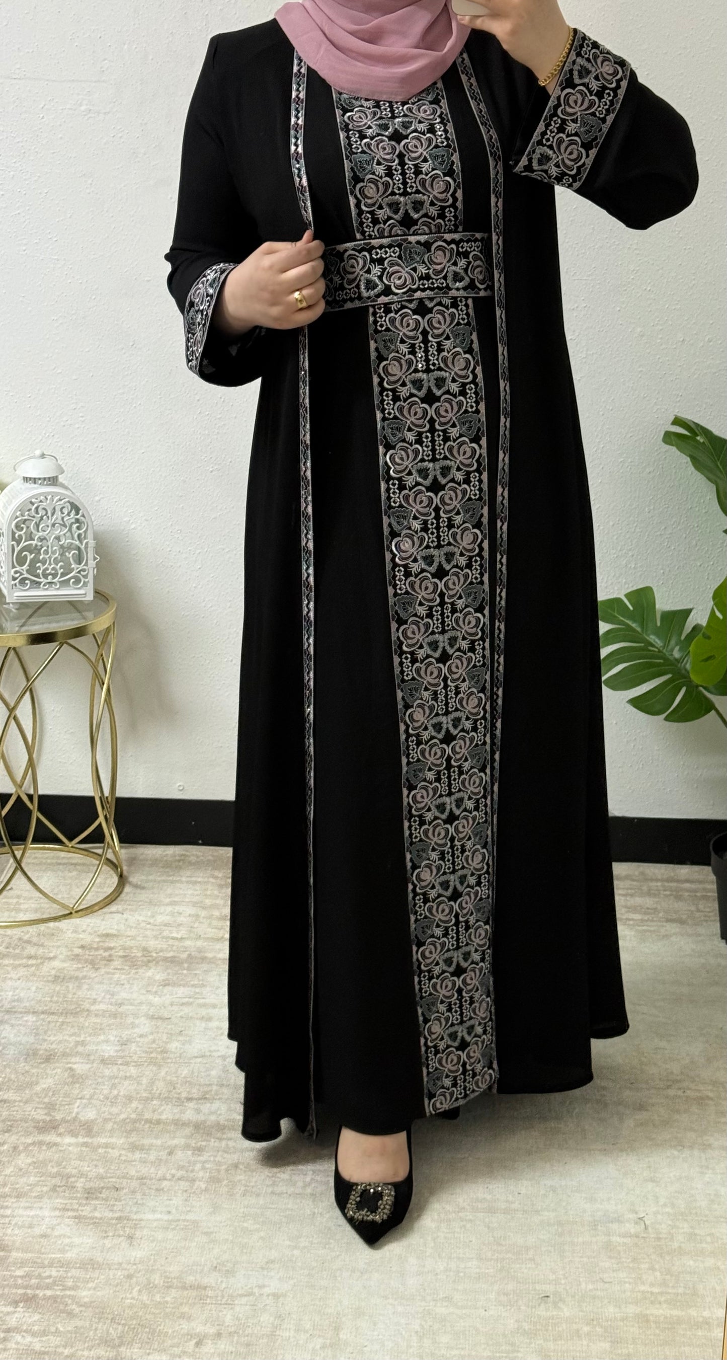 Embroidered Two-Piece Abaya