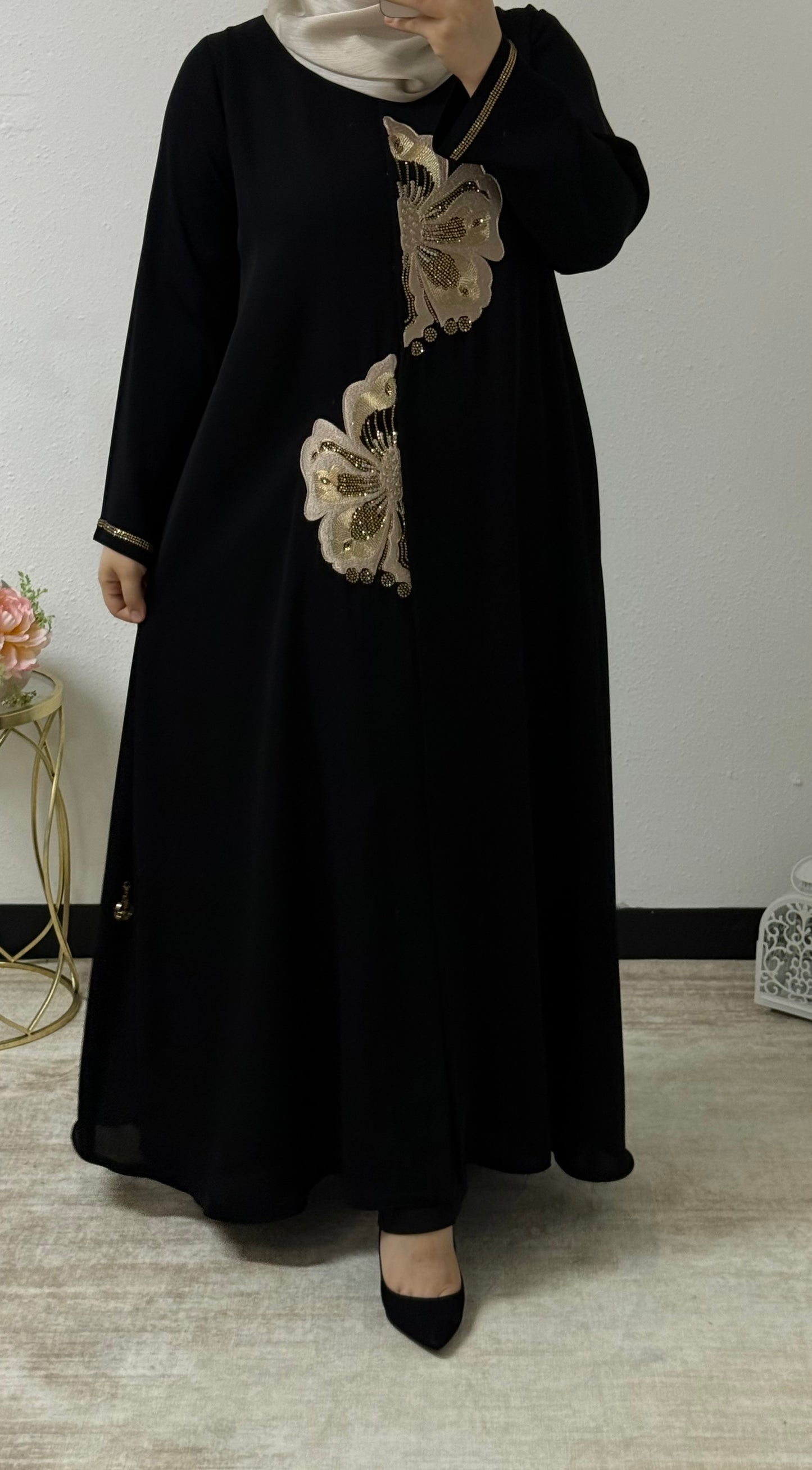 Flower Embroidered Abaya