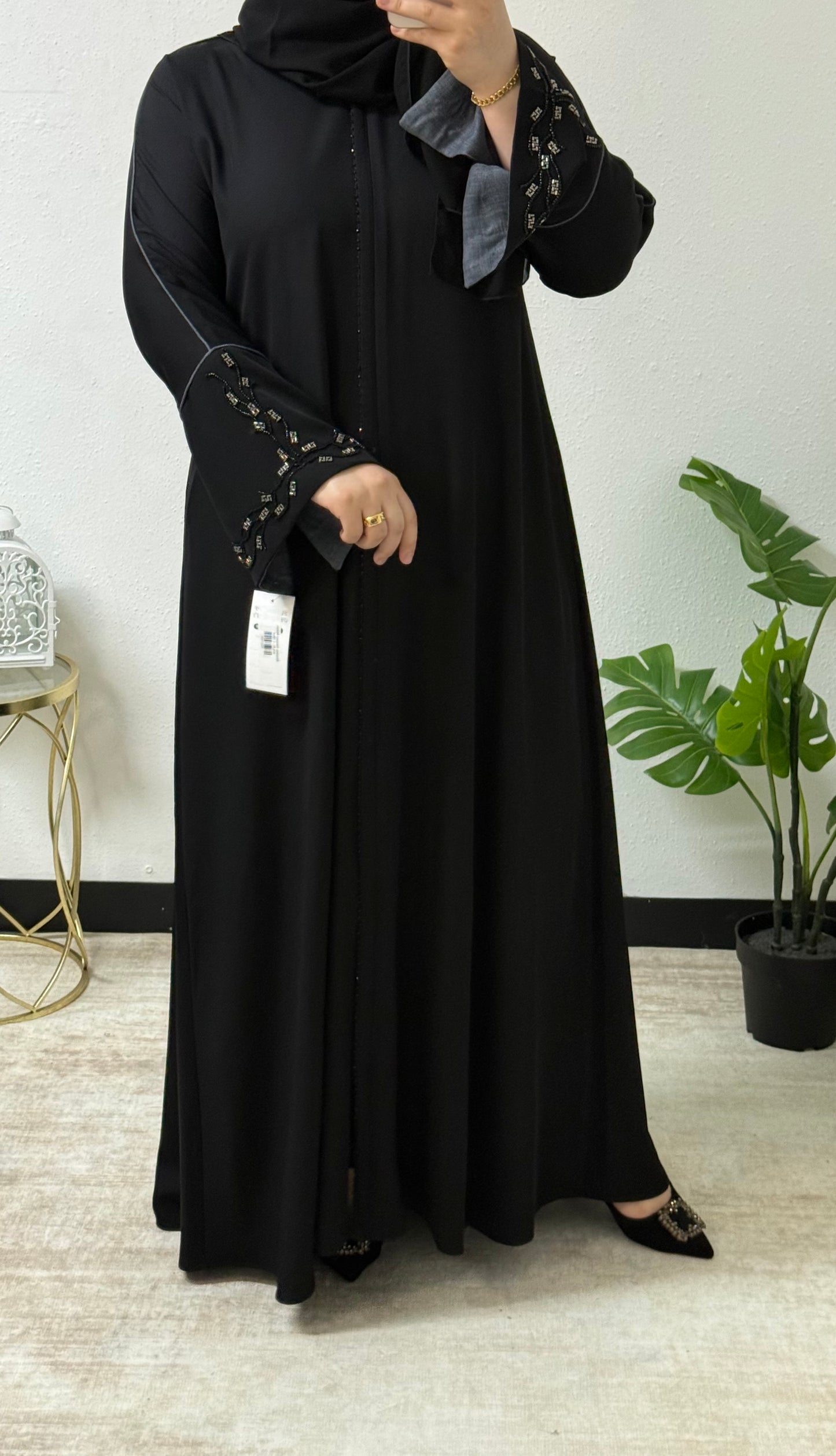 Beaded Sleeves Abaya