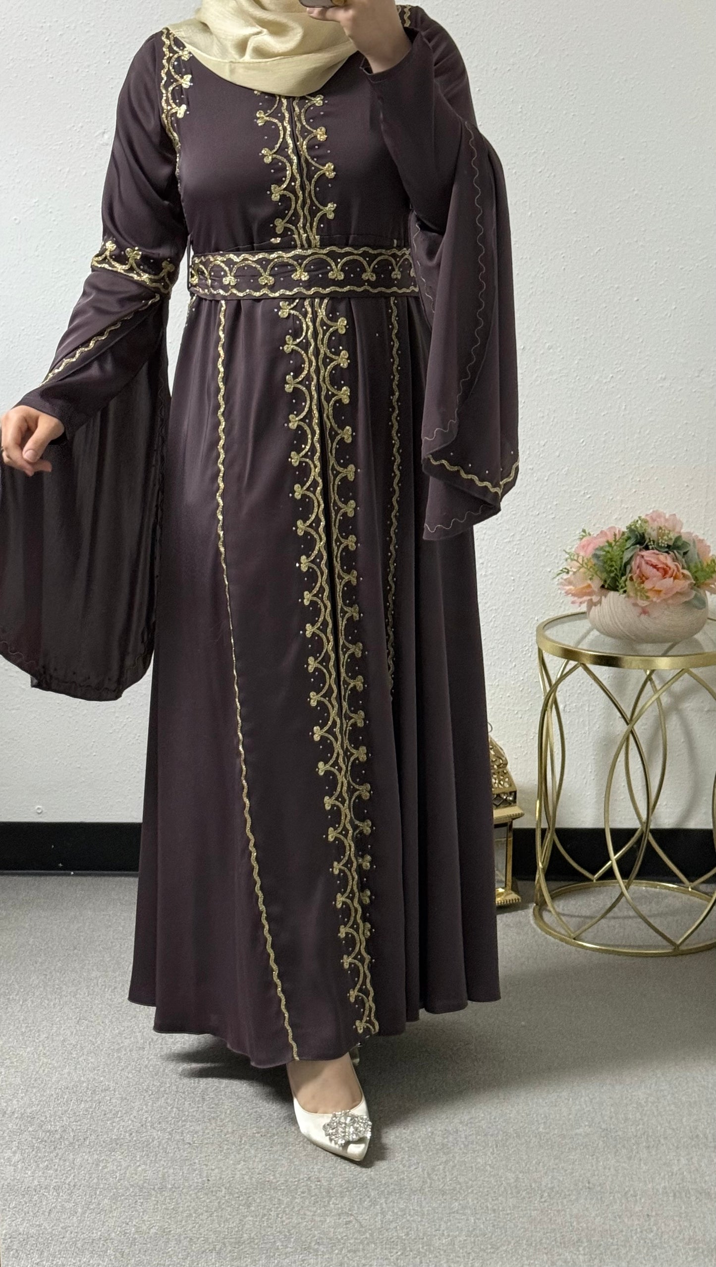 Embellished eid abaya