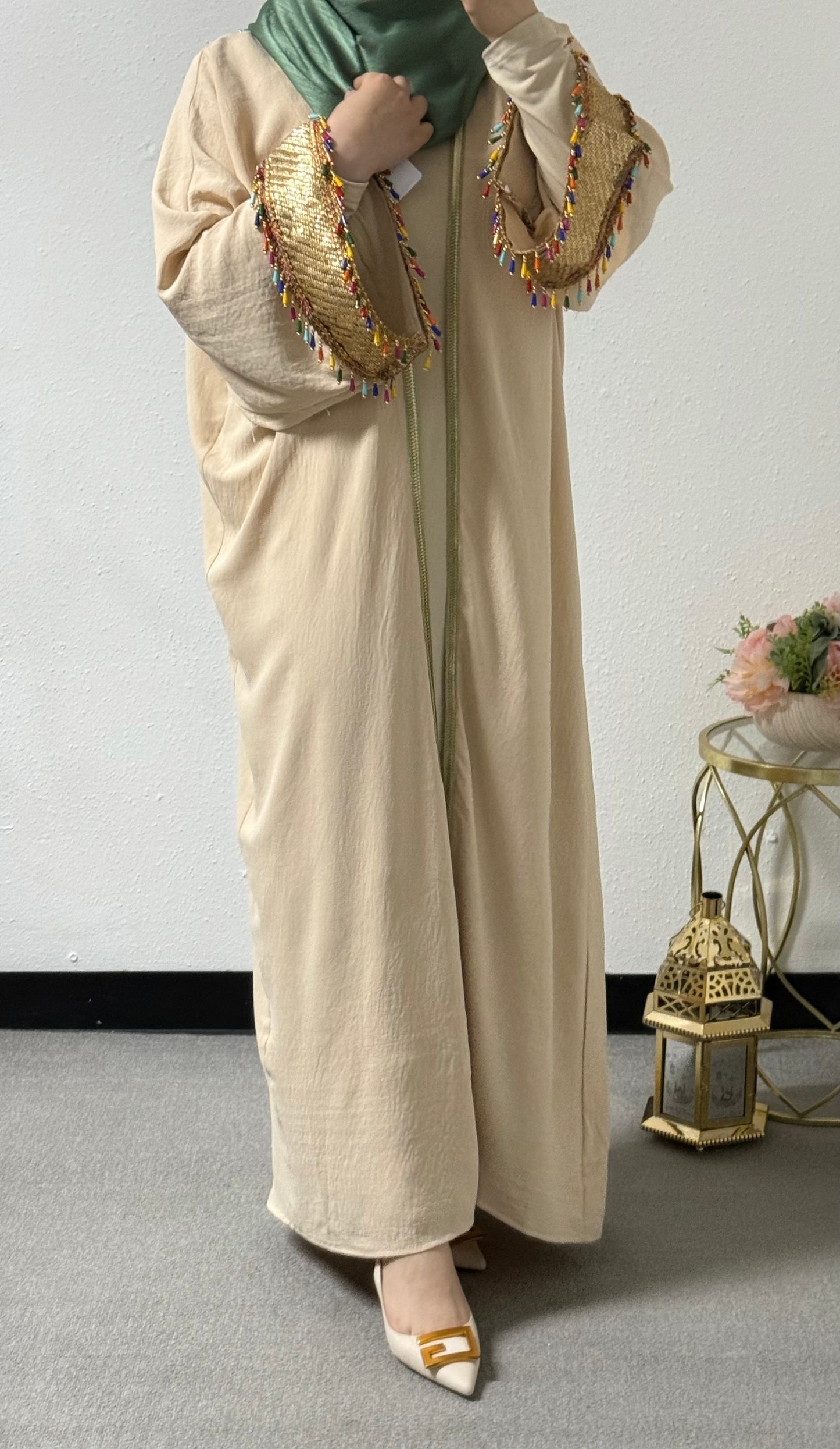 Ramadan colorful tassel abaya