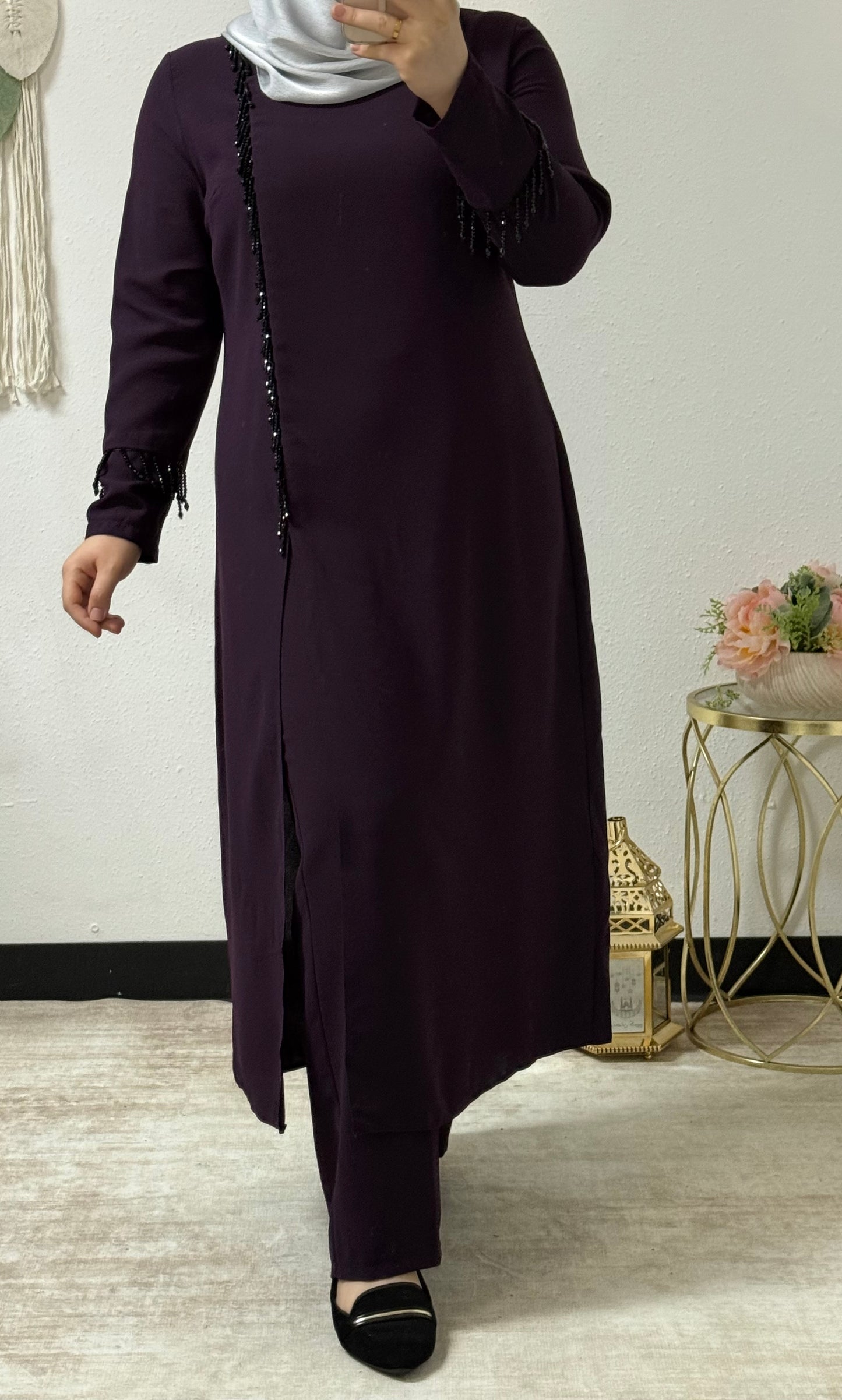 Plus-size beaded set